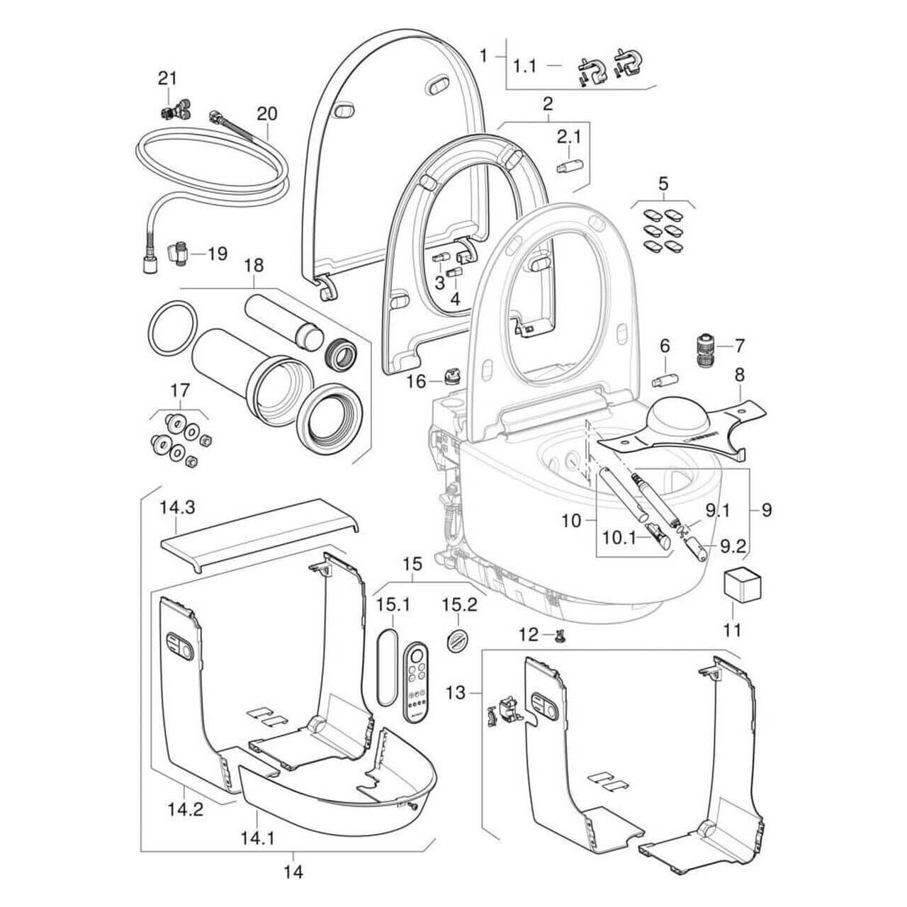 Geberit Dusch-WC AquaClean Mera Classic mit Fernbedienung