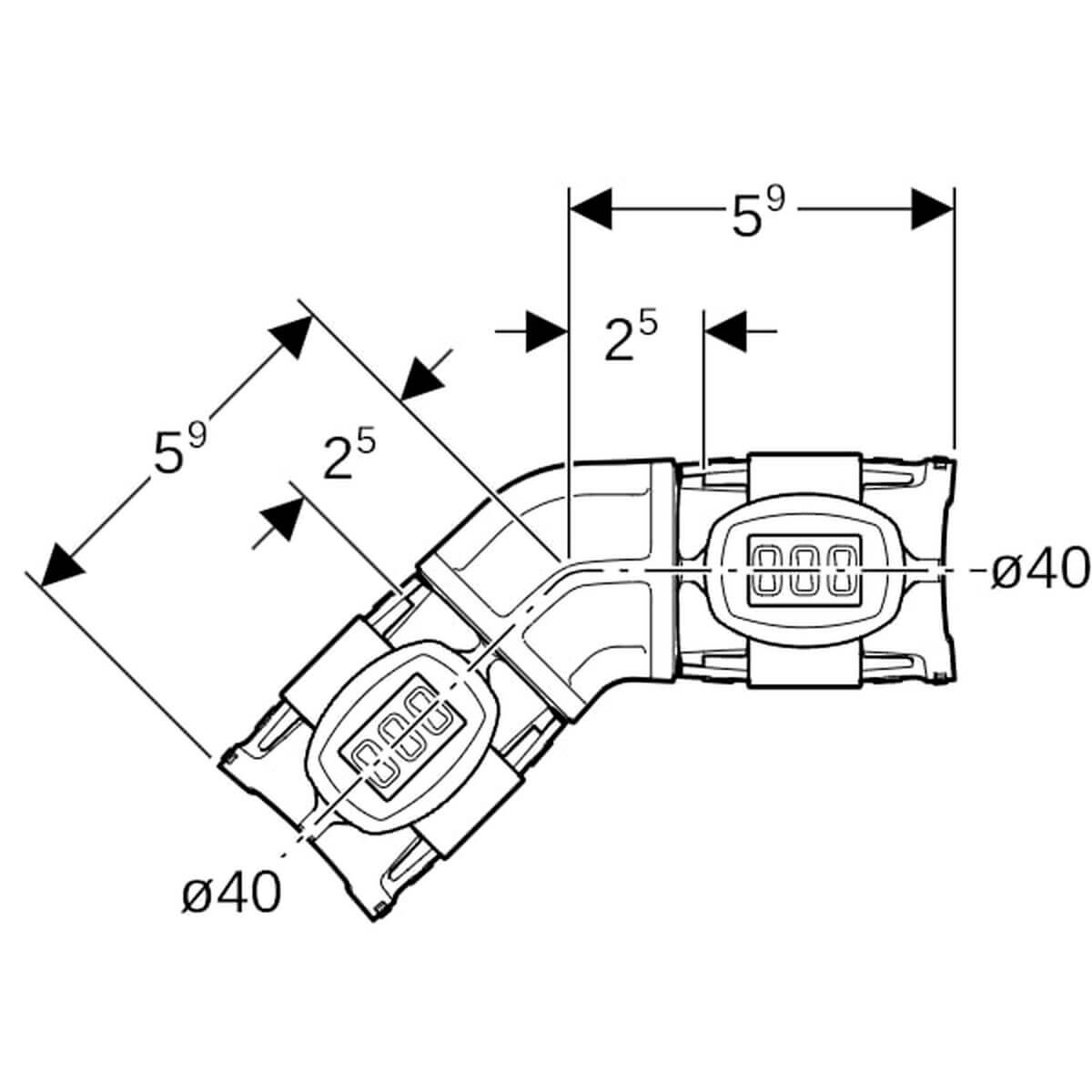 Geberit Bogen FlowFit Ø 40 mm 45°