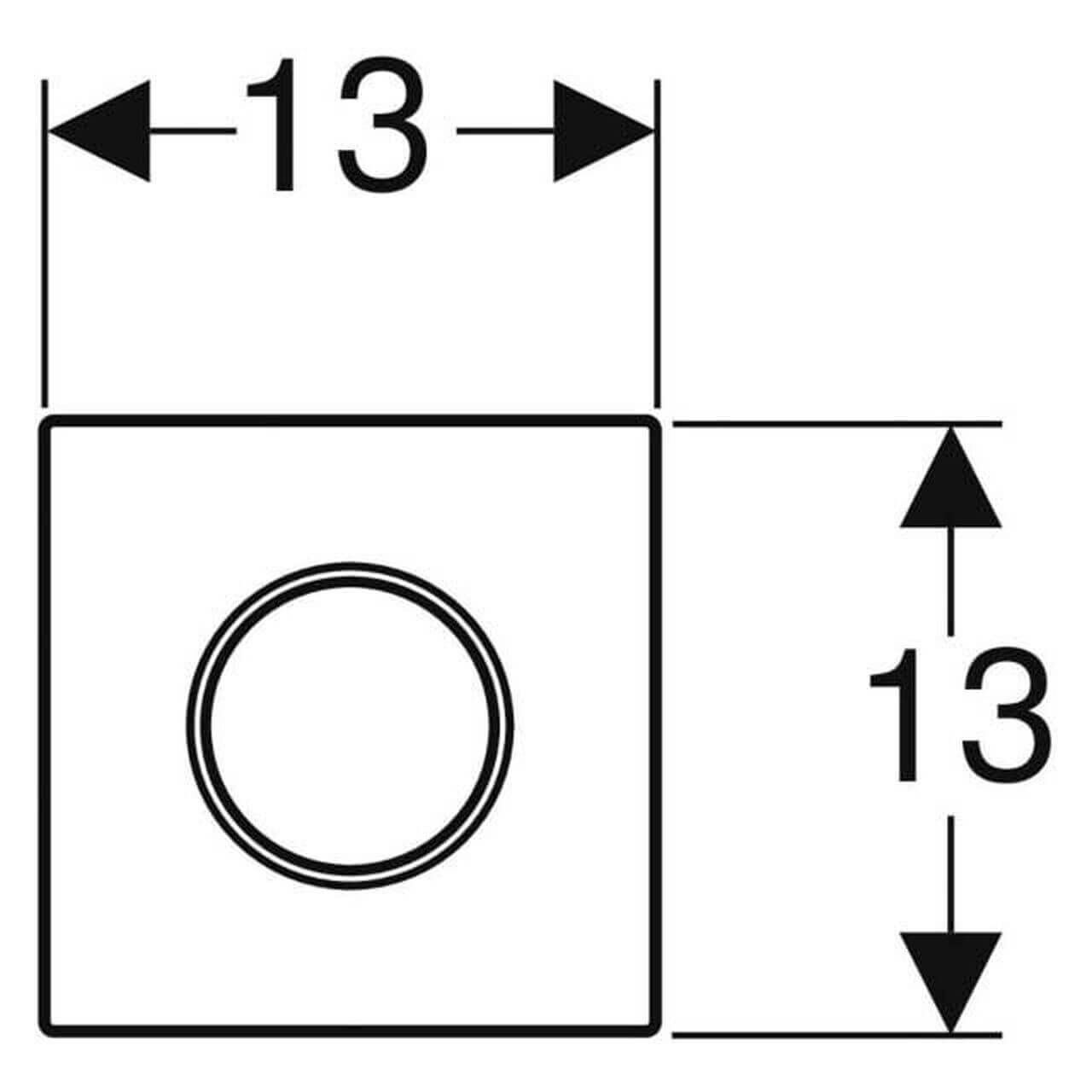Geberit Urinalsteuerung Typ 10 pneumatisch Weiß mit Ring Hochglanz-Chrom