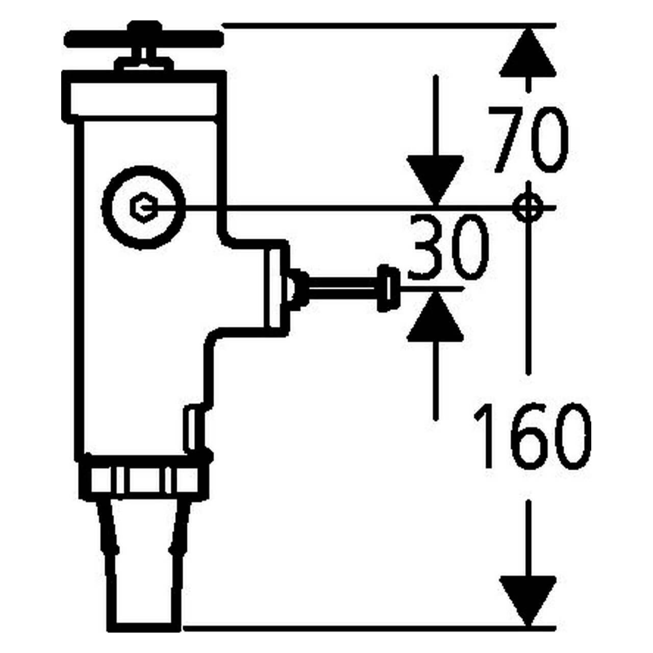 Grohe Austauscharmatur 3/4" Messing ohne Vorabsperrung für WC-Druckspüler