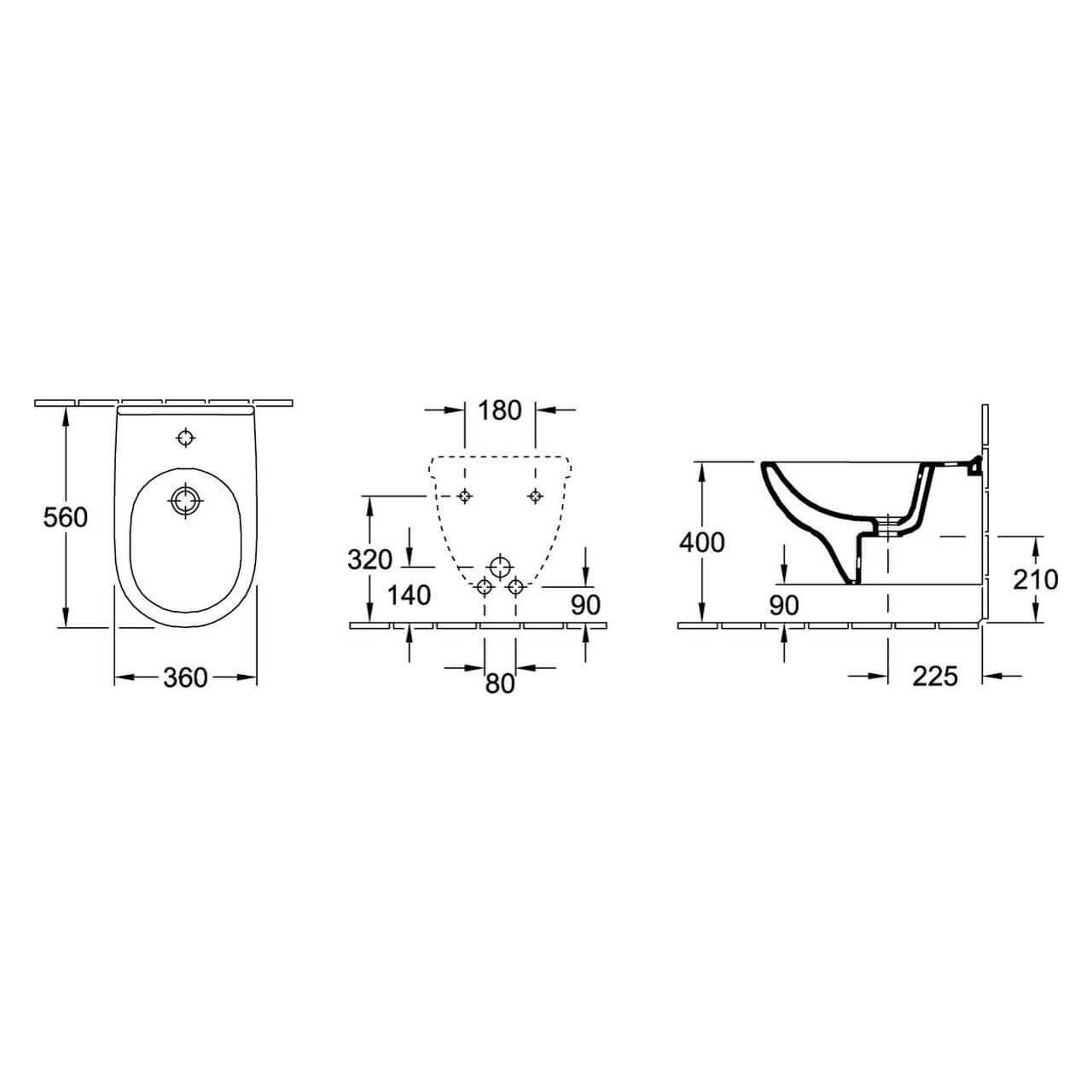 Villeroy & Boch Wand-Bidet O.novo Weiß