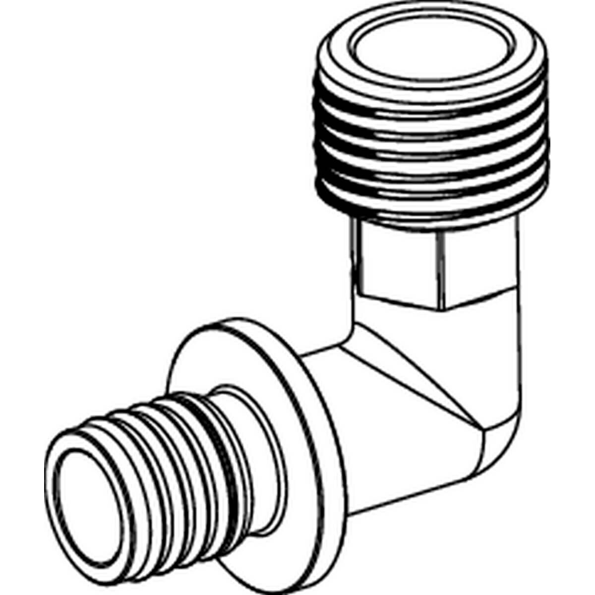 Tece Winkelübergangsnippel TECEflex 20 mm x R 3/4 Siliziumbronze