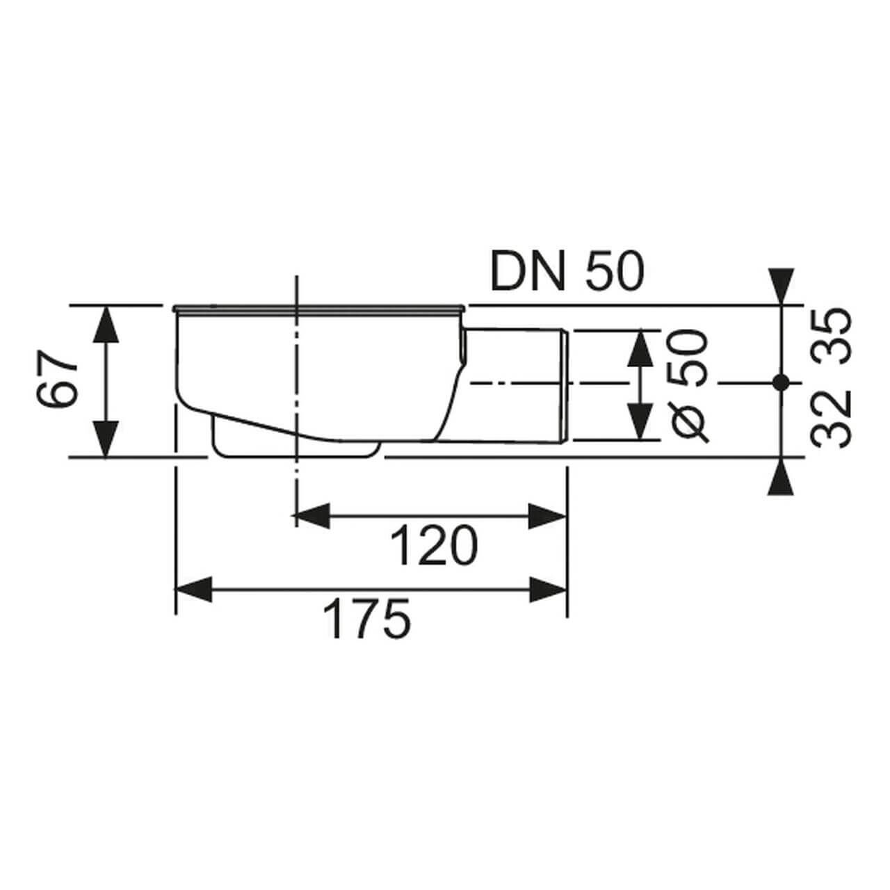 Tece Ablaufmodul Tecedrainline DN 50 flach seitlich