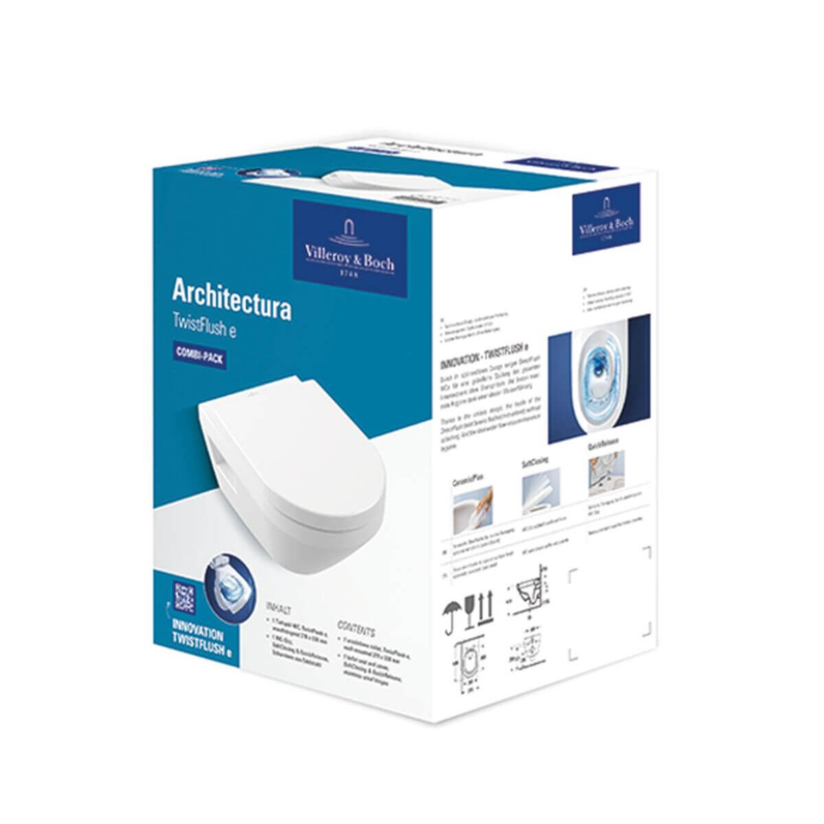 Villeroy & Boch Combi-Pack WC TwistFlush Architectura 37x53 cm weiß