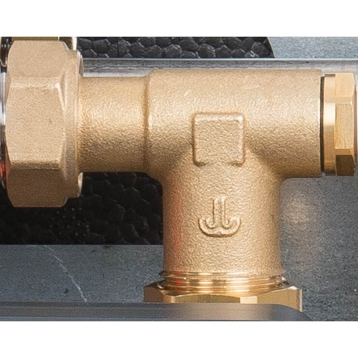 Tuxhorn Winkel tubra 3/4" AG x IG mit Rückflussverhinderer und Entlüfter