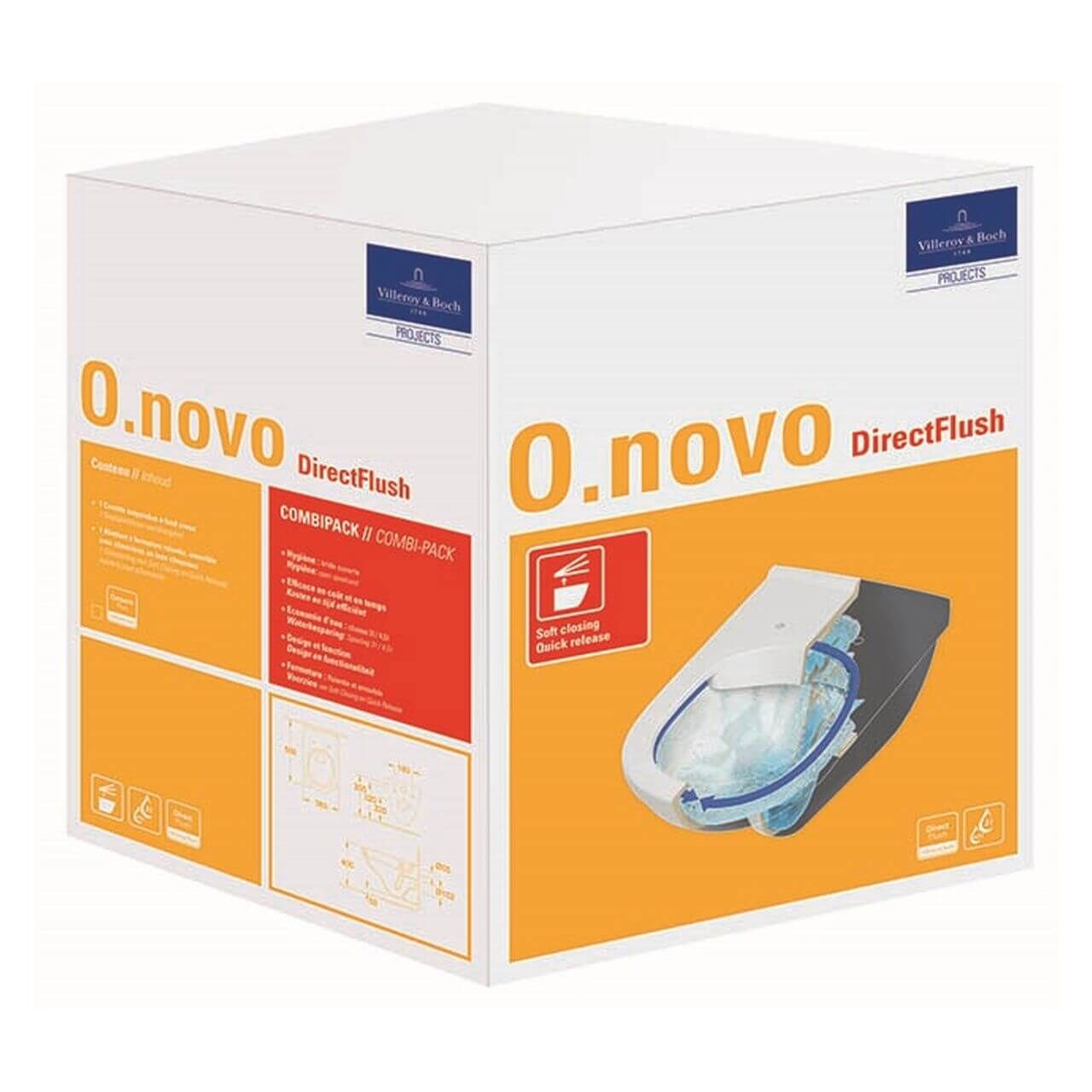 Villeroy & Boch Wand-WC-Combi-Pack O.NOVO DirectFlush T560 Weiß (5660HR01)