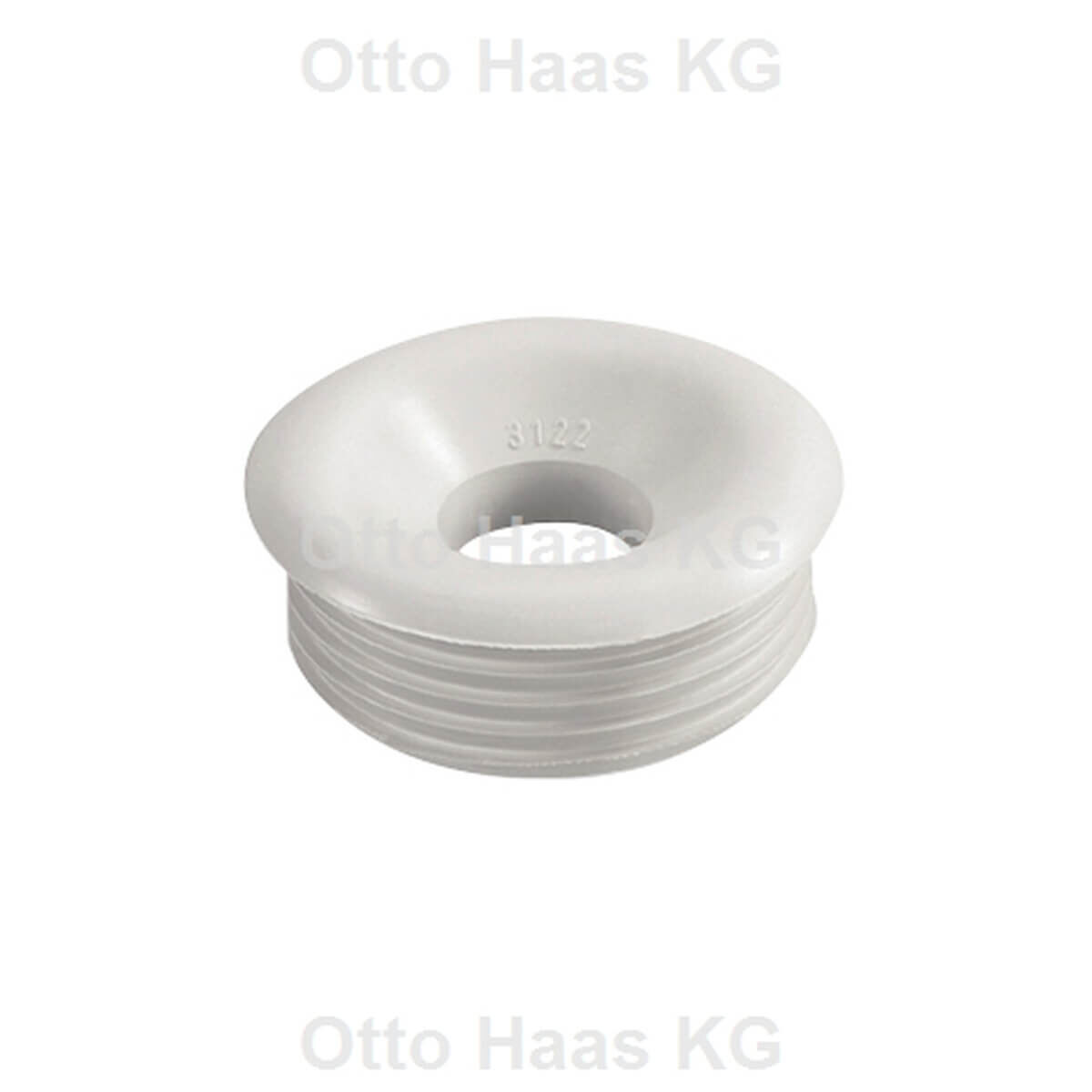 Haas Gummi-Spülrohrverbinder 25 x 60 x 24 mm ohne Rosette weiß für Euro-WC