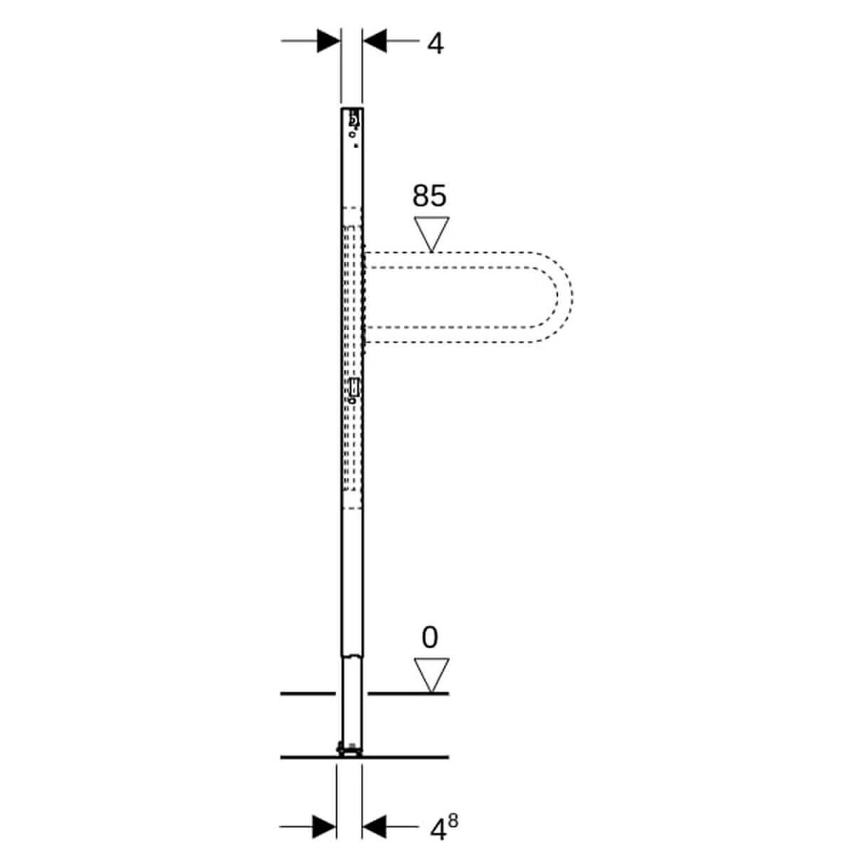 Geberit Duofix Montageelement 112 cm - barrierefrei für Stütz- und Haltegriffe