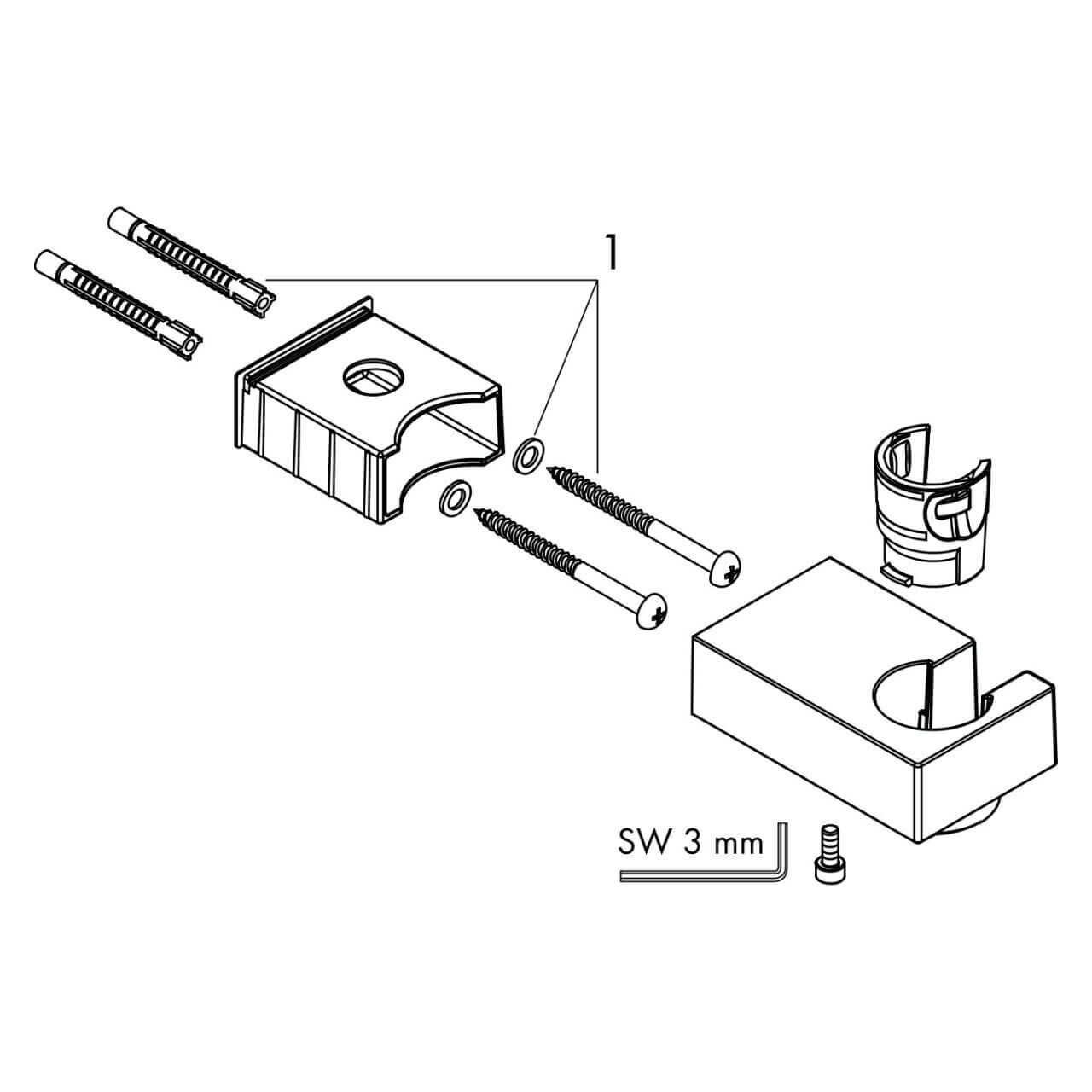 Hansgrohe Brausehalter Porter E Matt-Schwarz