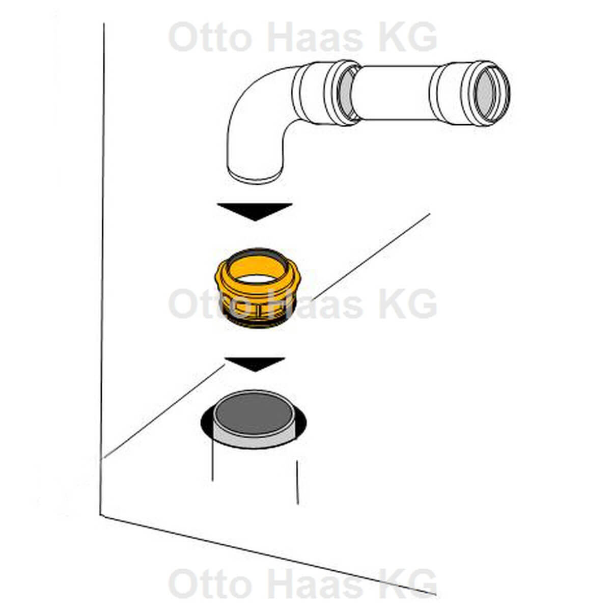 Haas Innenreduzierung OHA RDST DN 110/90 grau DIN 4102-B2