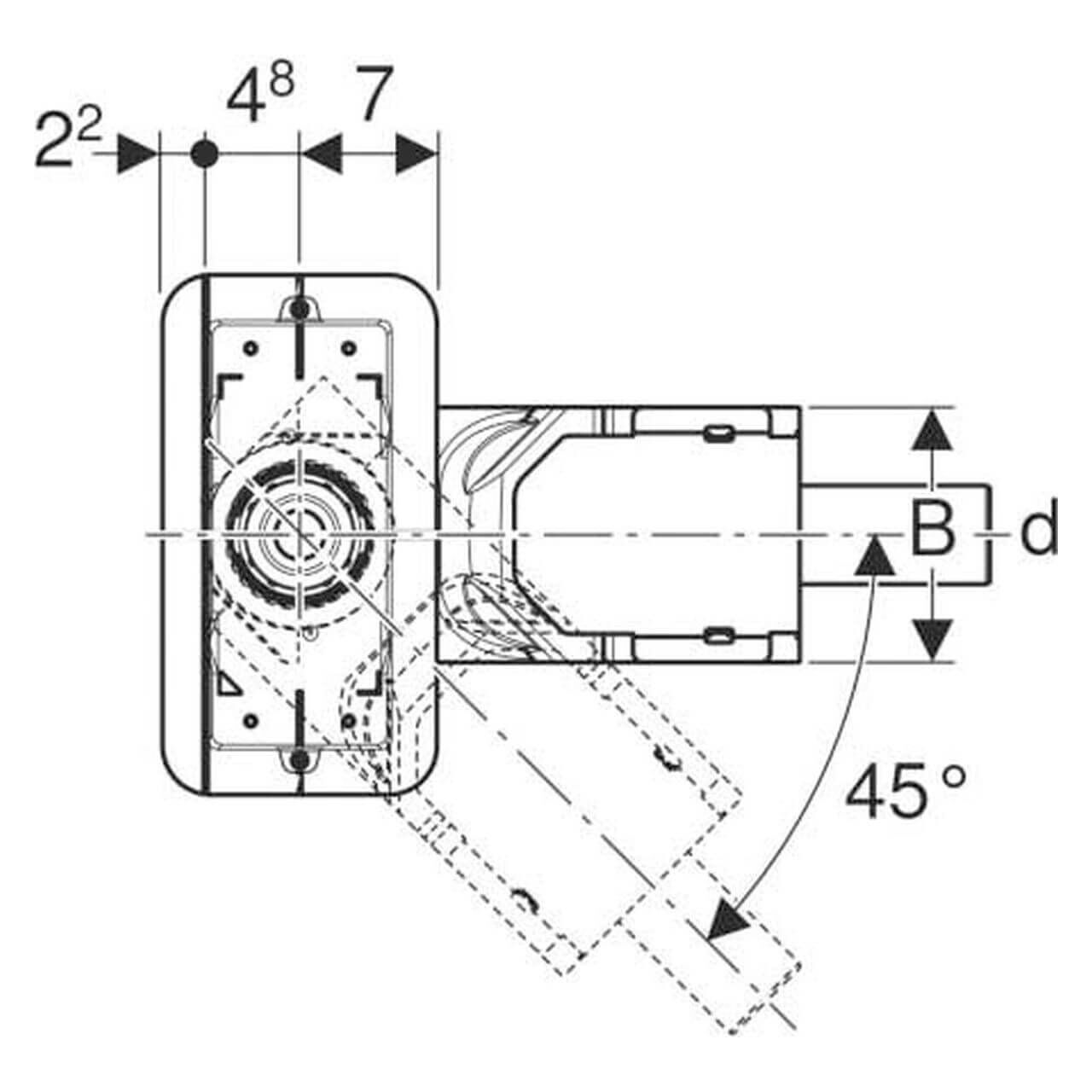 Geberit Rohbauset CleanLine Ø 50 mm Duschrinne, Höhe 90–220 mm