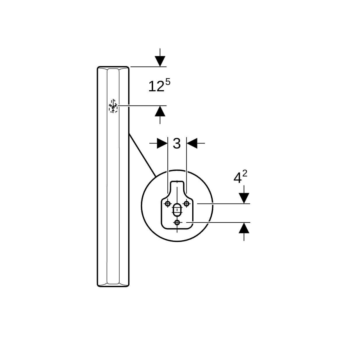 Geberit Urinal-Trennwand weiß 10x70x40 cm mit Befestigung