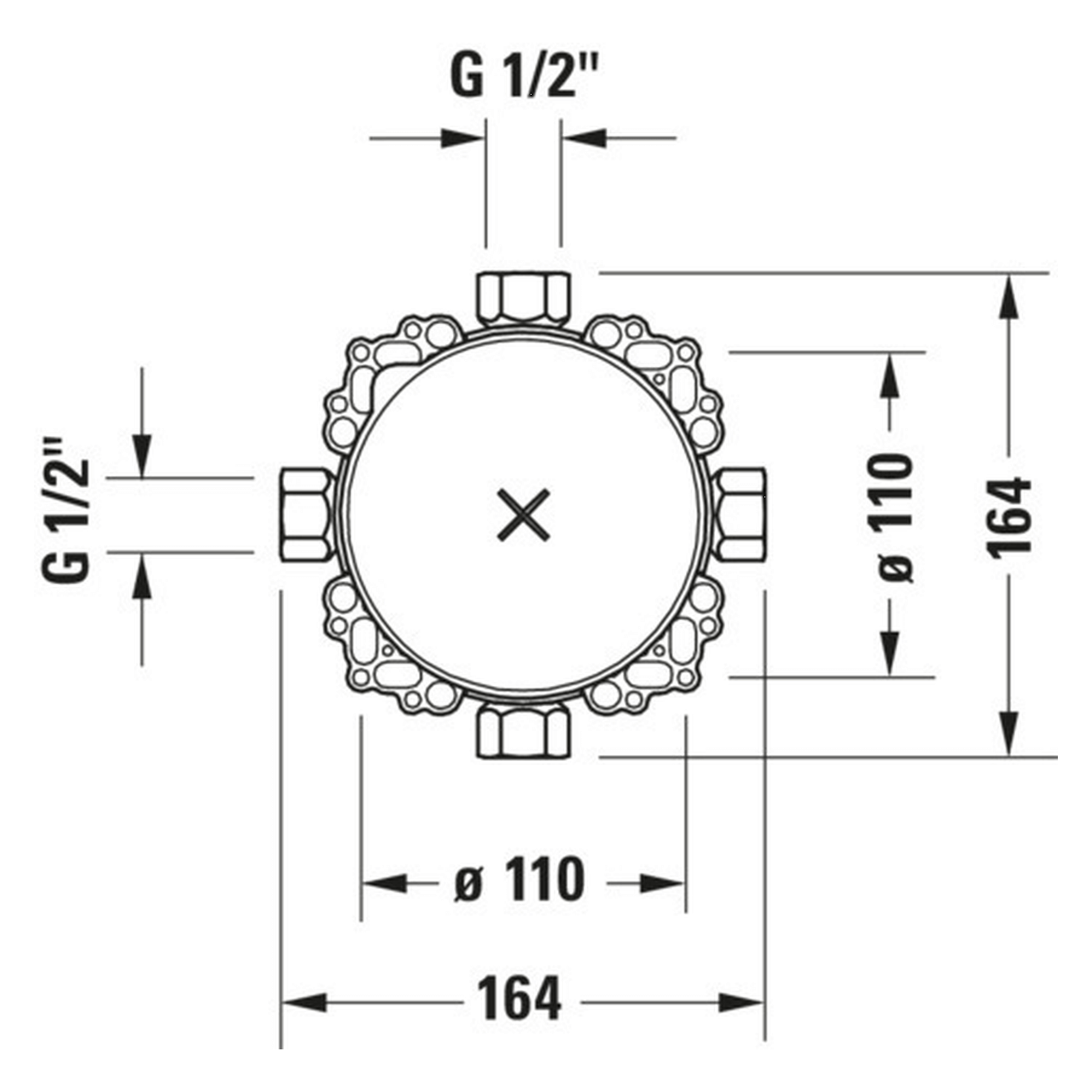 Duravit Grundkörper Bluebox 1/2" ohne Vorabsperrung 75–105 mm (GK0900000000)