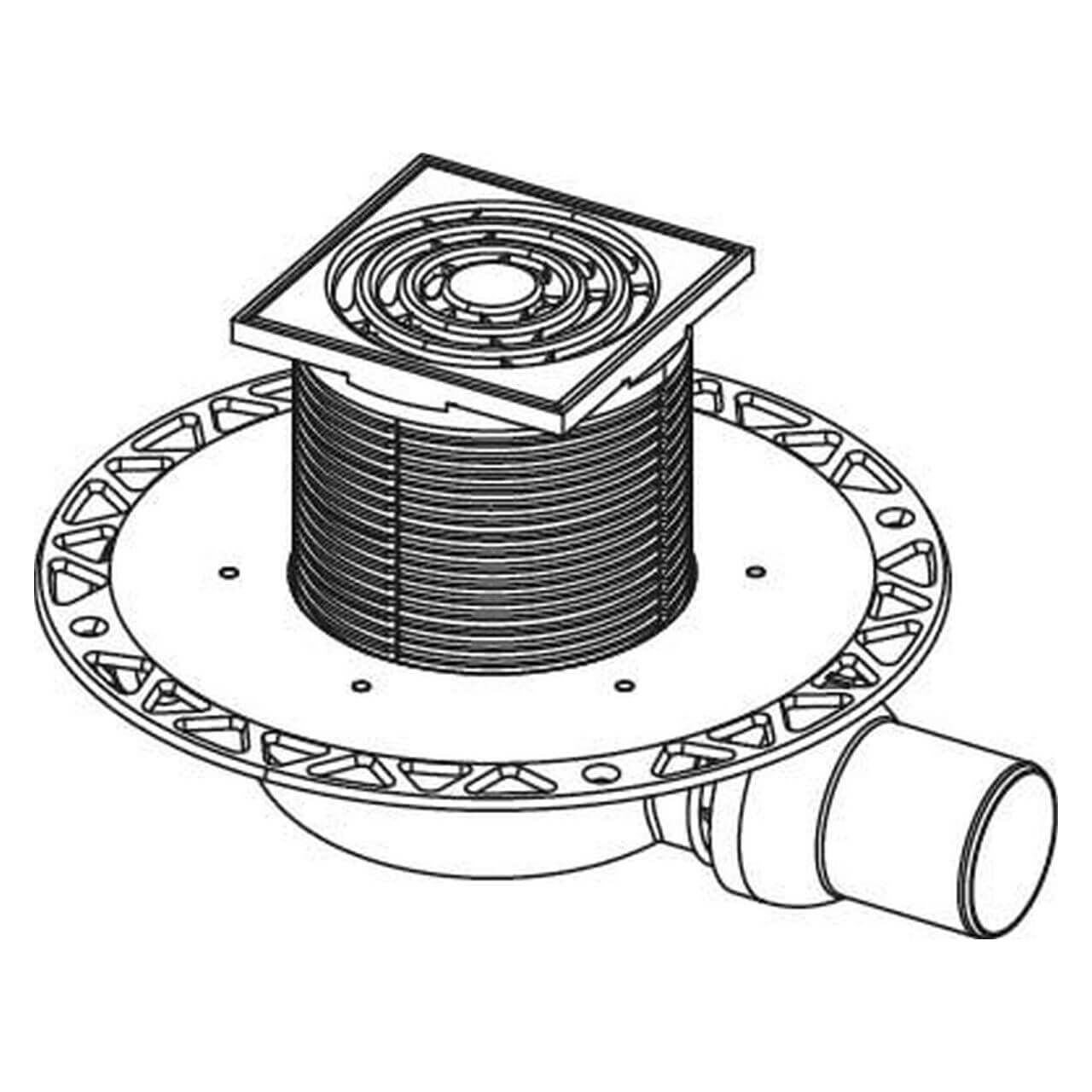 Tece Bodenablaufset Tecedrainpoint S DN 50 waagerecht, superflach (3601100)
