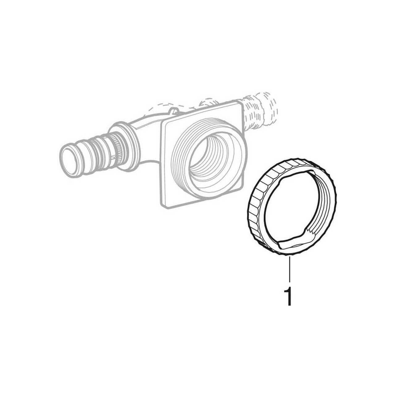 Geberit Anschlusswinkel Mepla 20 mm x Rp 1/2 90° für UP-Spülkasten Rotguss