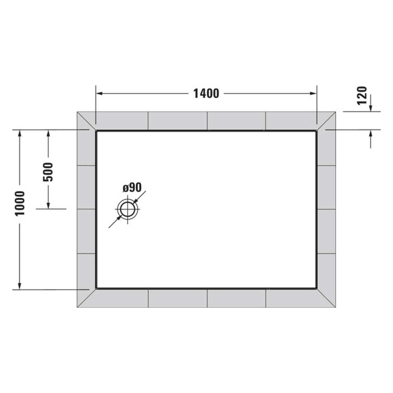 Duravit Duschwanne Tempano 140x100x4,5 cm bodenbündig Weiß (720203000000000)