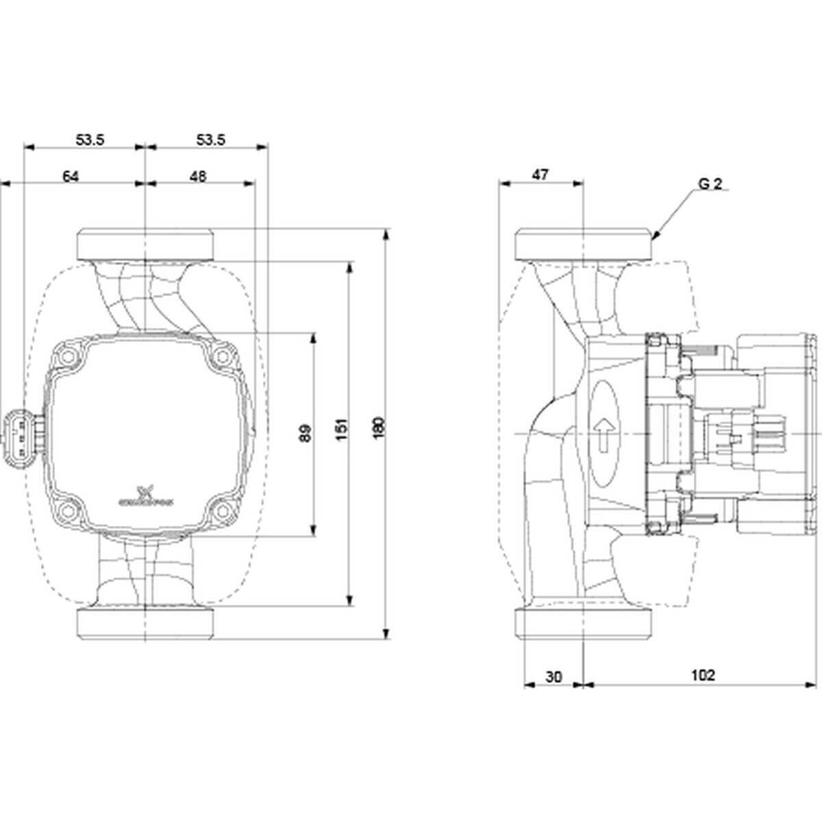 Grundfos Umwälzpumpe ALPHA1 GO 32-40 - 180 mm 230 V | Nr. 93074201