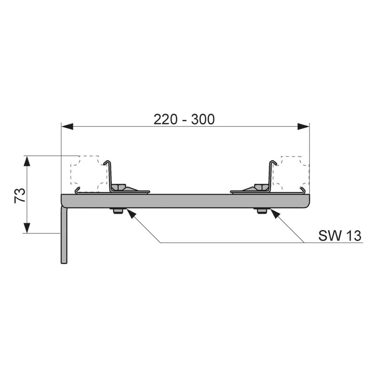 Tece Doppelbefestigung verzinkt für Teceprofil