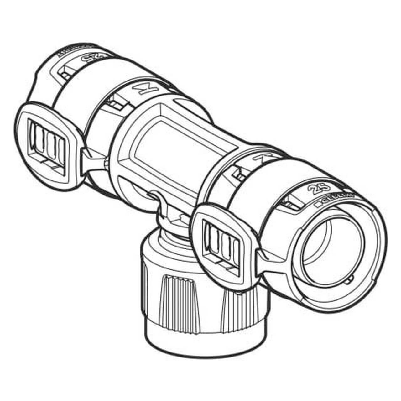 Geberit Übergangs-T-Stück FlowFit Ø 20 mm x Rp MF 1/2 x 20 mm