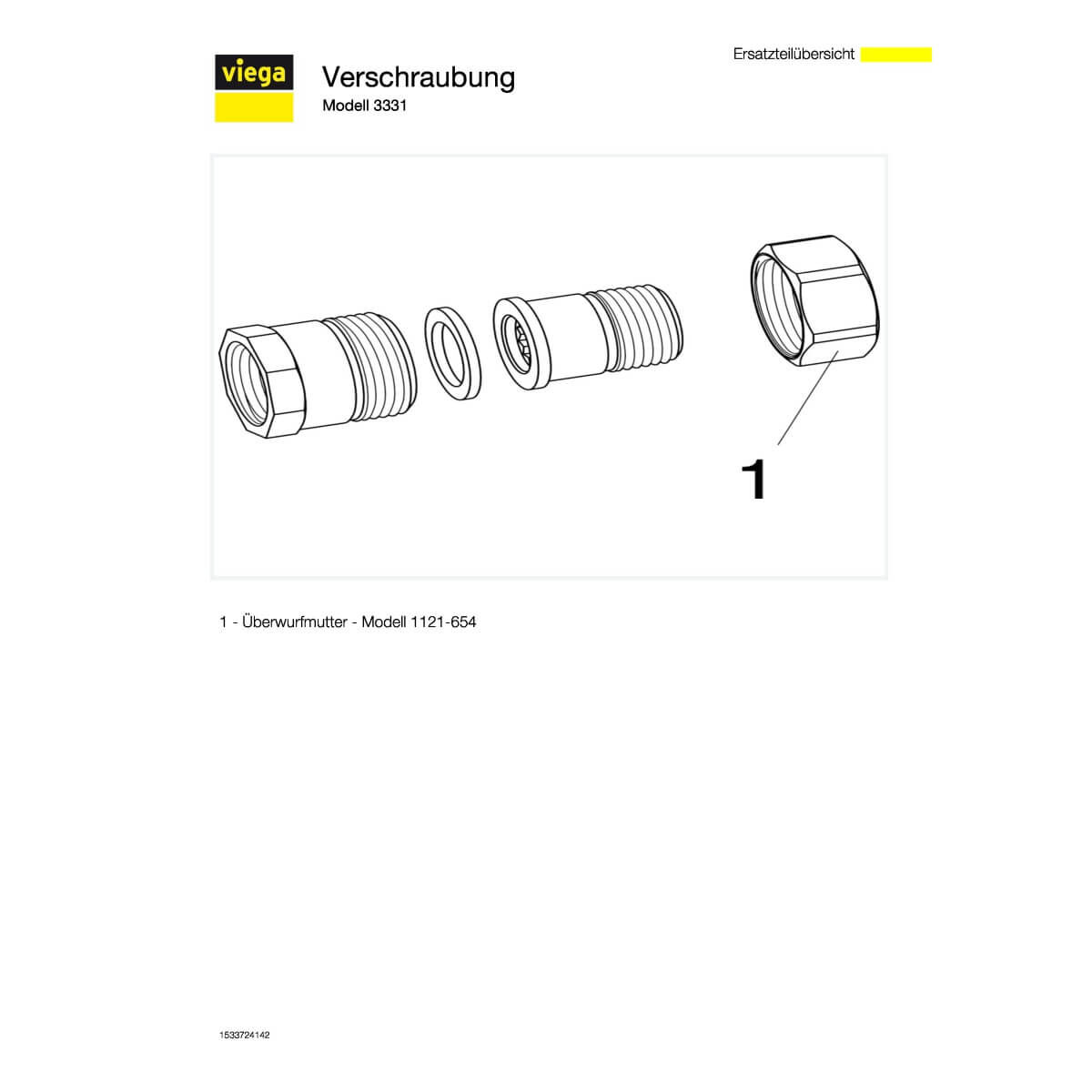 Viega Rohrverschraubung 3331 R 2 x Rp 2 Rotguss