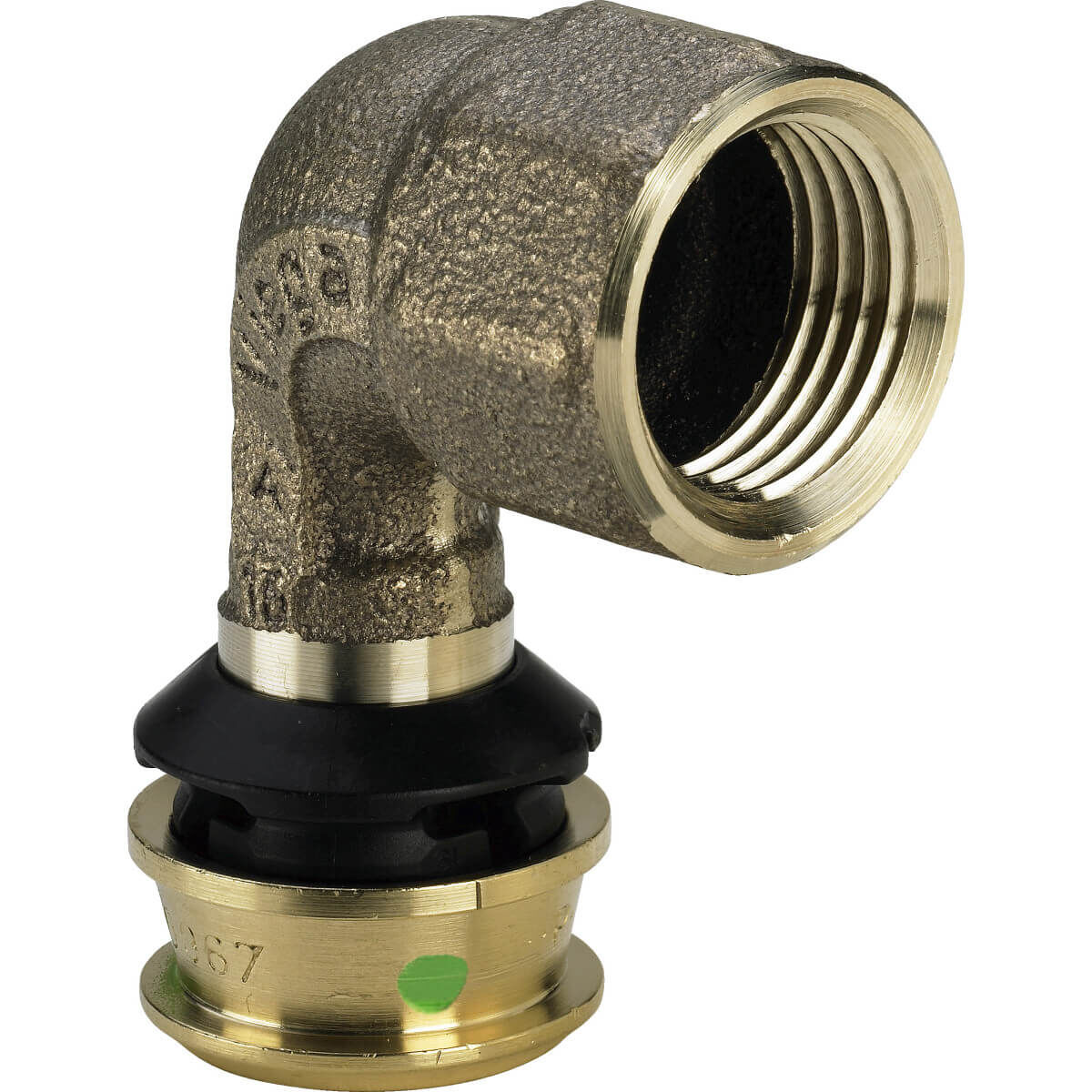 Viega Übergangsbogen Raxofix 5314.11 16 mm x Rp 1/2 90° mit Siliziumbronze