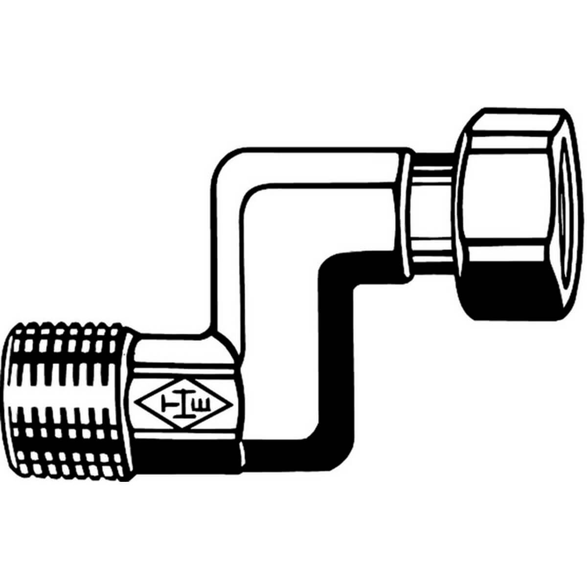 Heimeier S-Anschluss DN-Ventil R 1/2 x Rp 3/8 Rotguss vernickelt