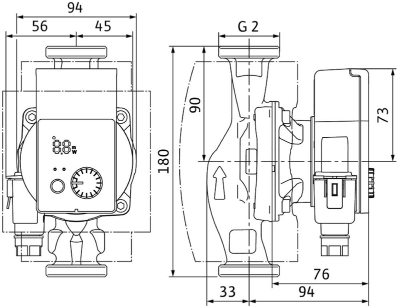 Wilo Hocheffizienz-Pumpe Yonos PICO plus 30/1-6, G 2, 230 V, 50/60 Hz