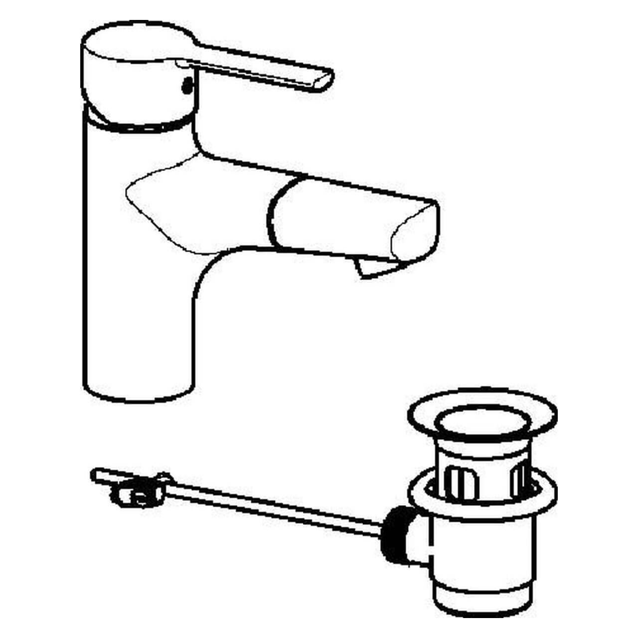 Hansa Waschtischarmatur Hansaronda Chrom mit herausziehbarem Auslauf DN 15