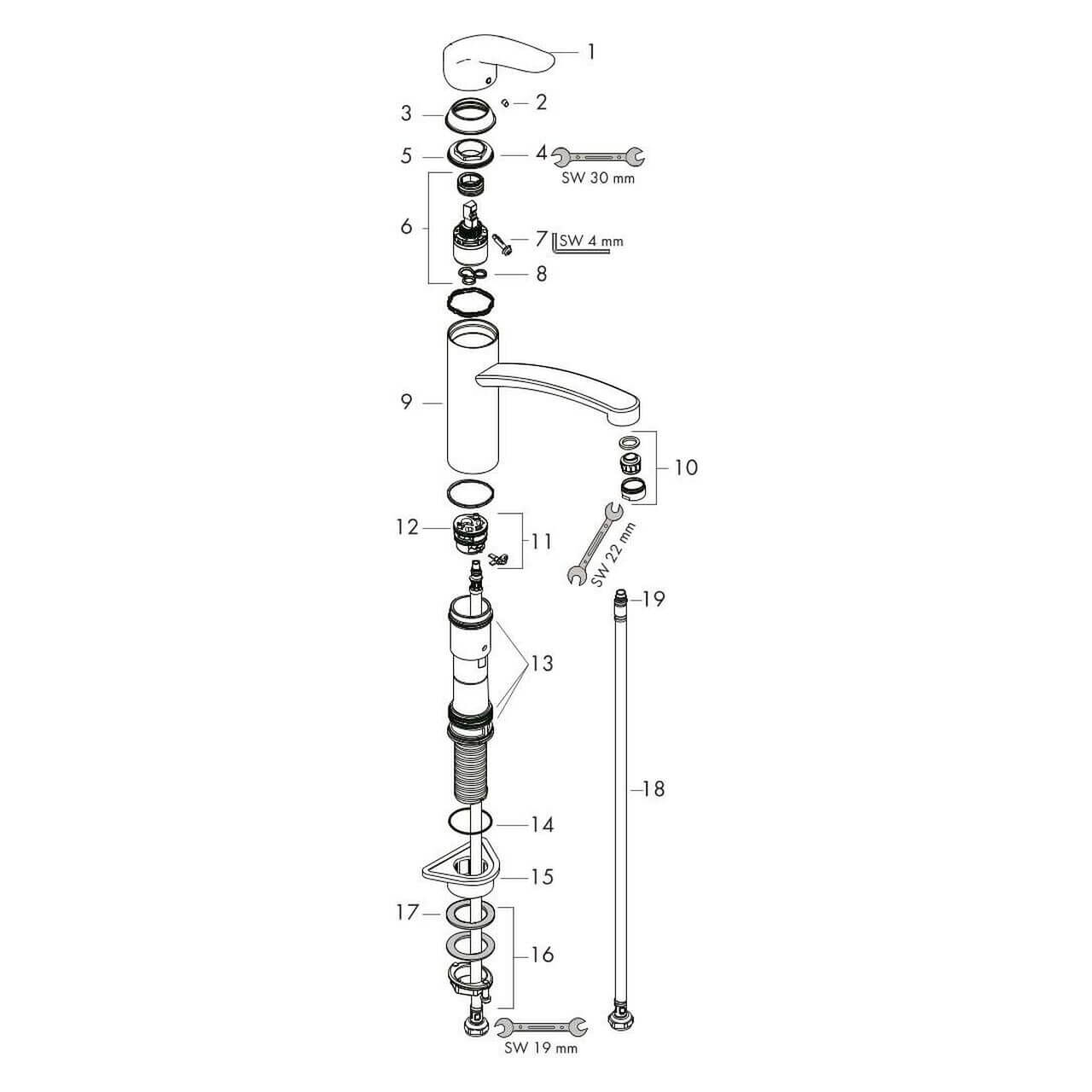 Hansgrohe Spültischarmatur Focus Chrom