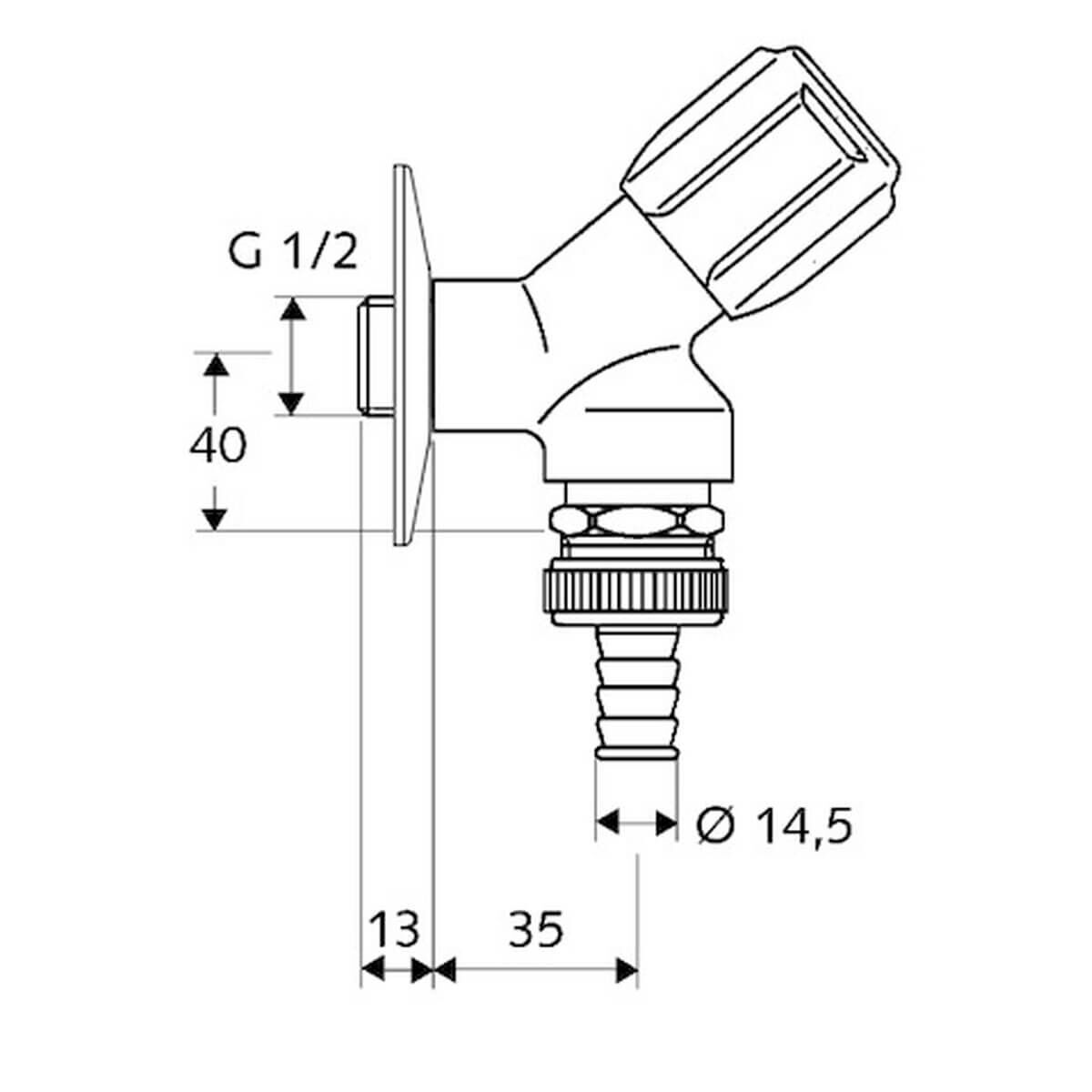 Schell Geräteschrägsitzventil Comfort G 1/2 AG