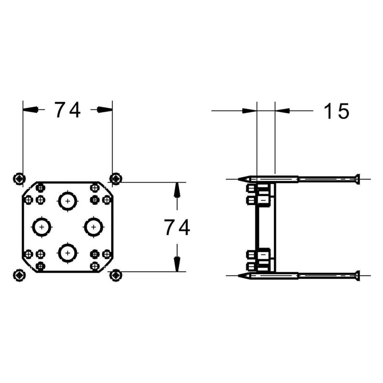 Hansa Bluebox Verlängerungssatz 15 mm für UP-System