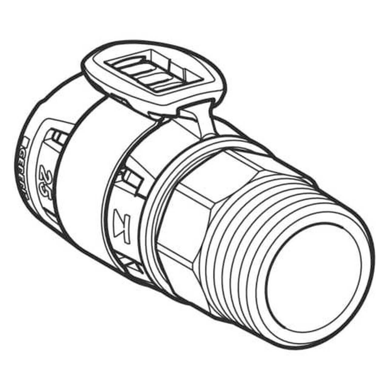 Geberit Übergang FlowFit Ø 20 mm R 3/4 mit Außengewinde