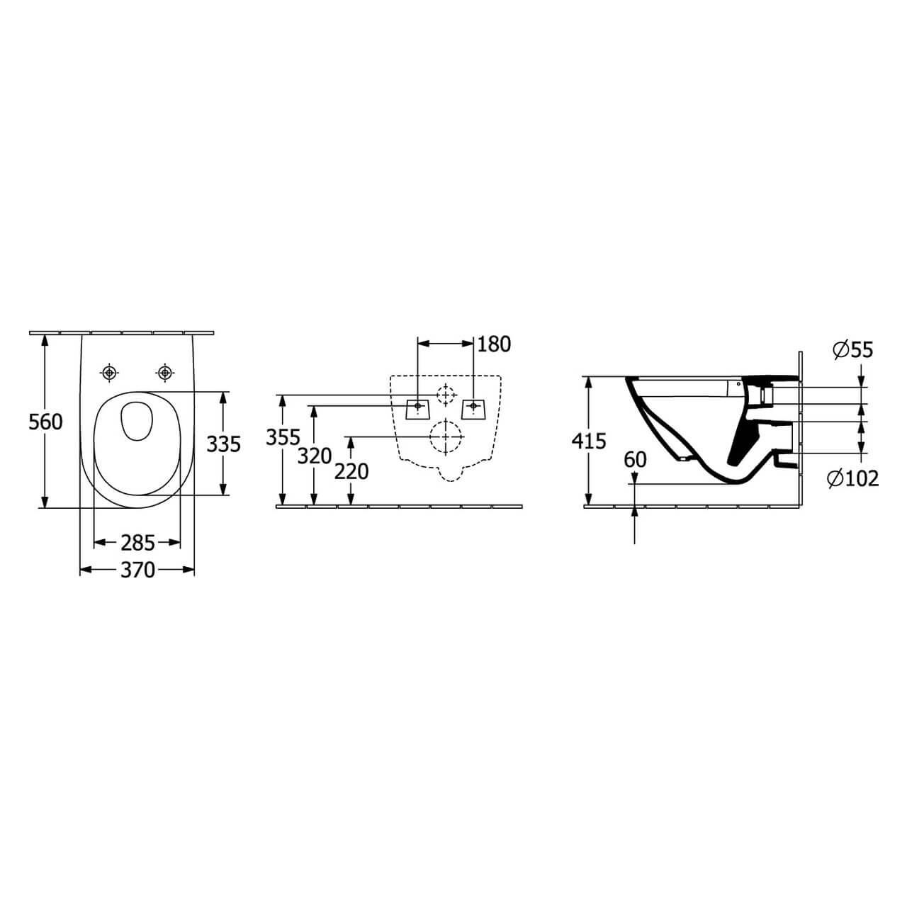Villeroy & Boch Combi-Pack-Wand-Tiefspül-WC Subway 3.0 TwistFlush C-Plus Weiß