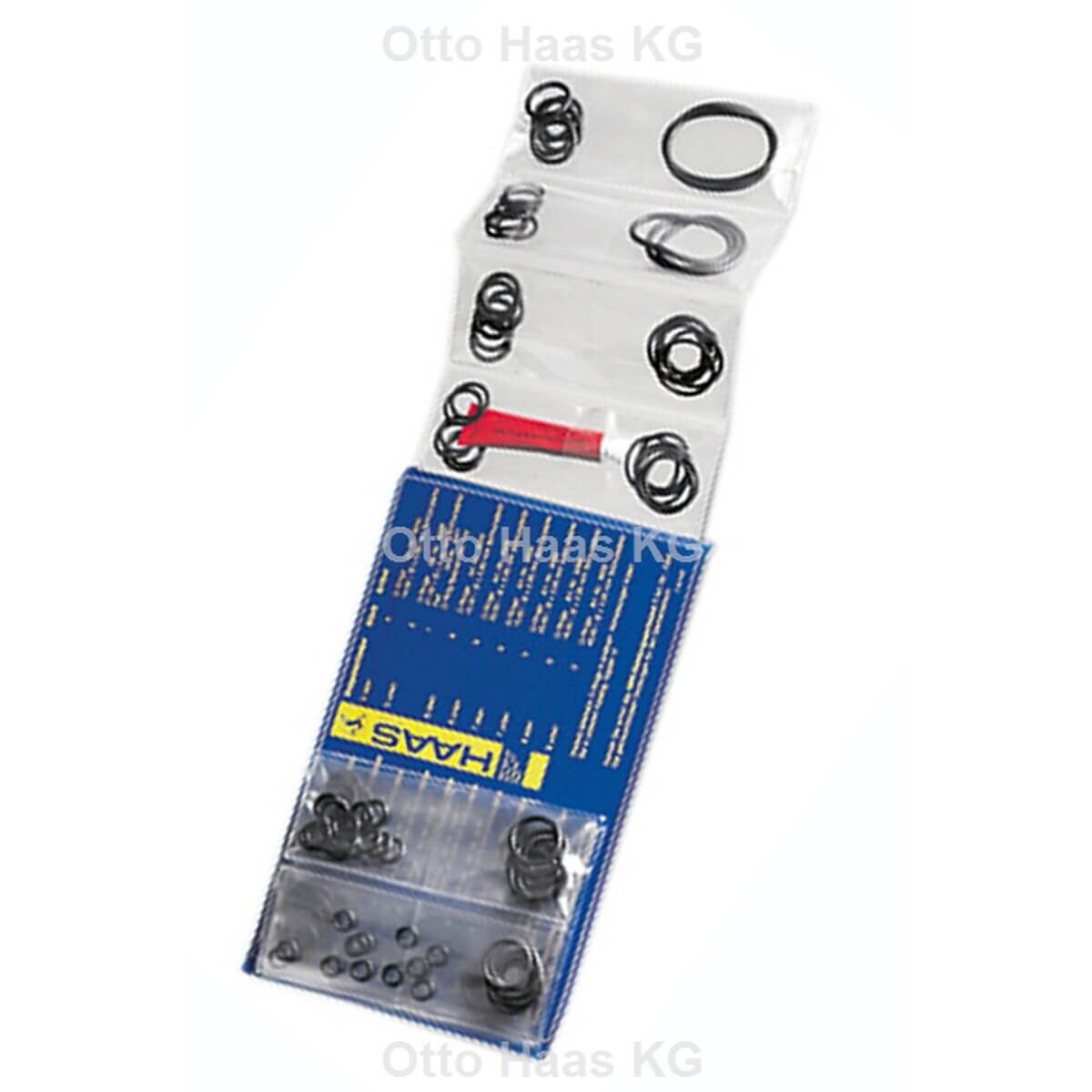 Haas Dichtungs-Sortiment O-Ring-Boy 102 Stück aufklappbares Etui hellblau