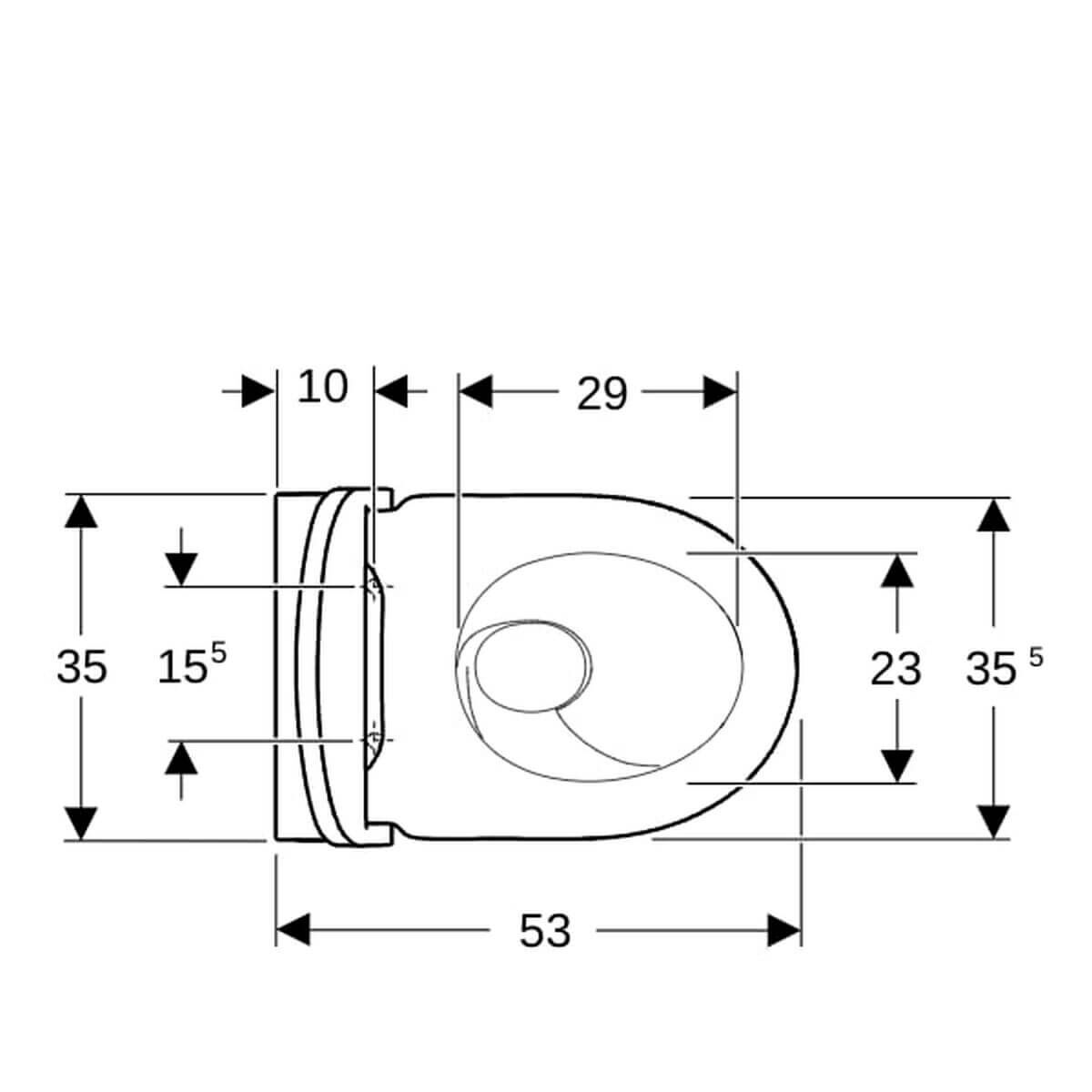 Geberit Wand-Tiefspül-WC-Set Acanto 36 x 38,5 x 53,5 cm 4,5 l geschlossen weiß