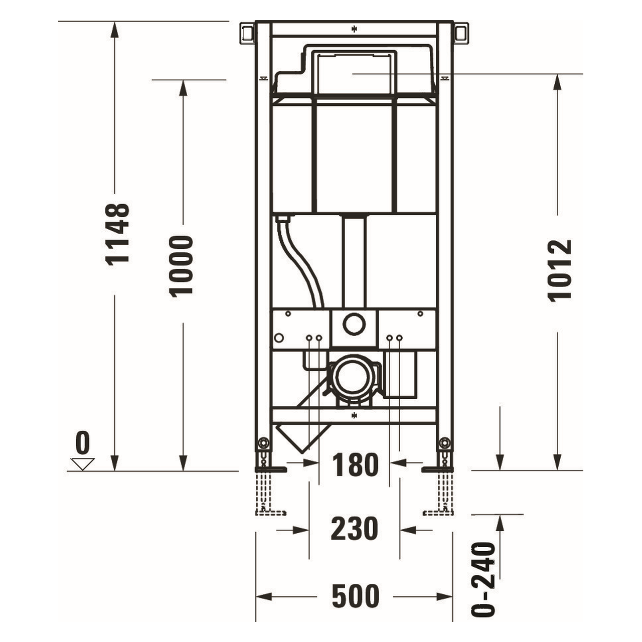 Duravit - WC-Element - DuraSystem 50 x 114,8 cm Standard vormontiert