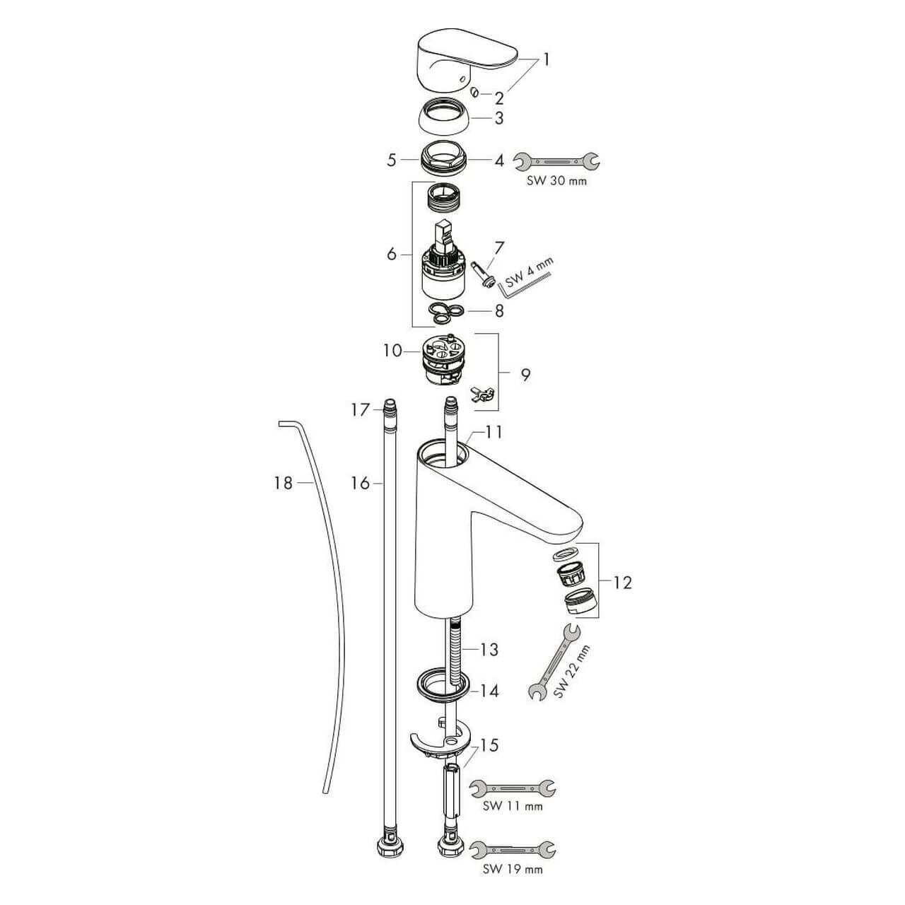 Hansgrohe Waschtischarmatur Focus Chrom 119 mm