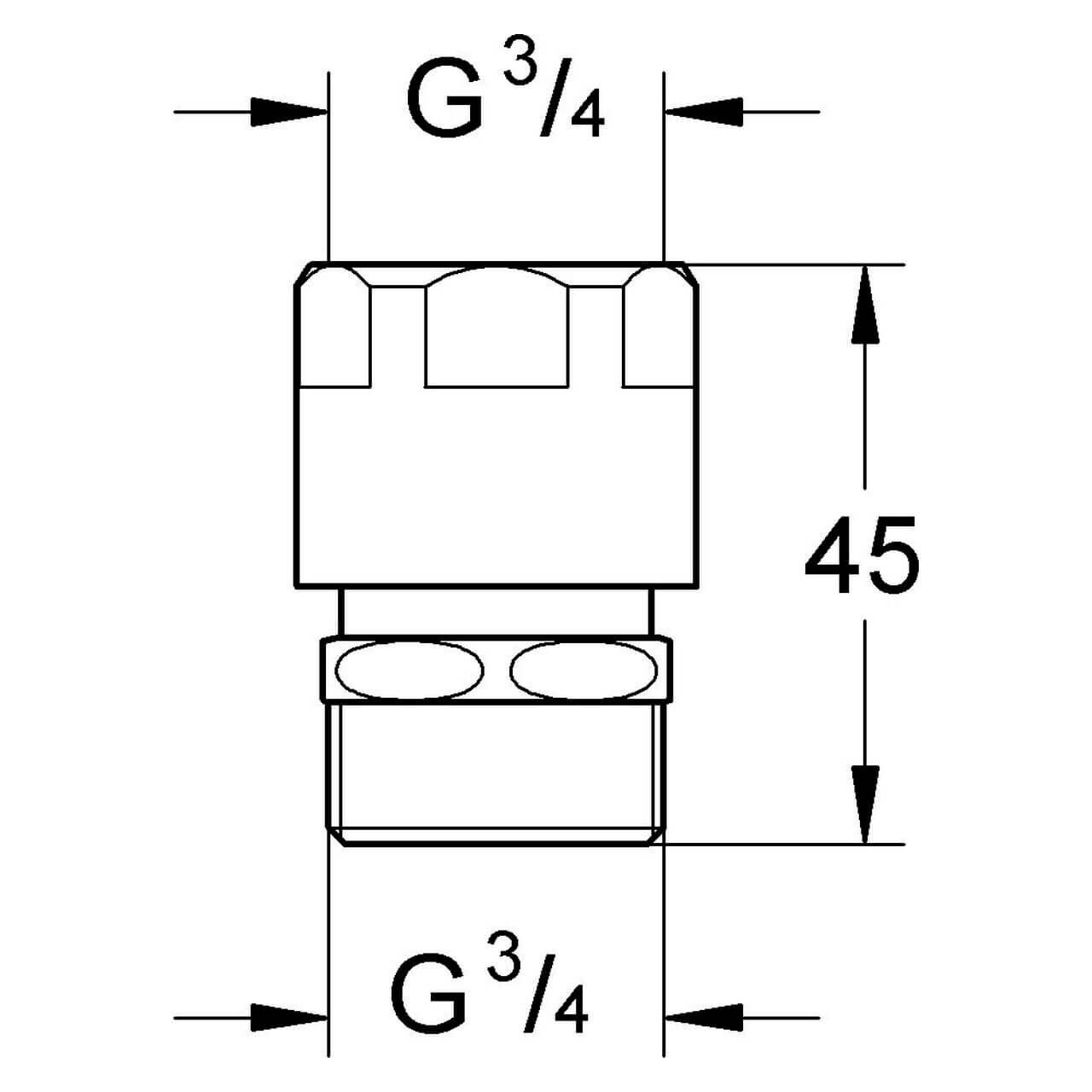 Grohe Rohrbelüfter 3/4 Zoll Chrom