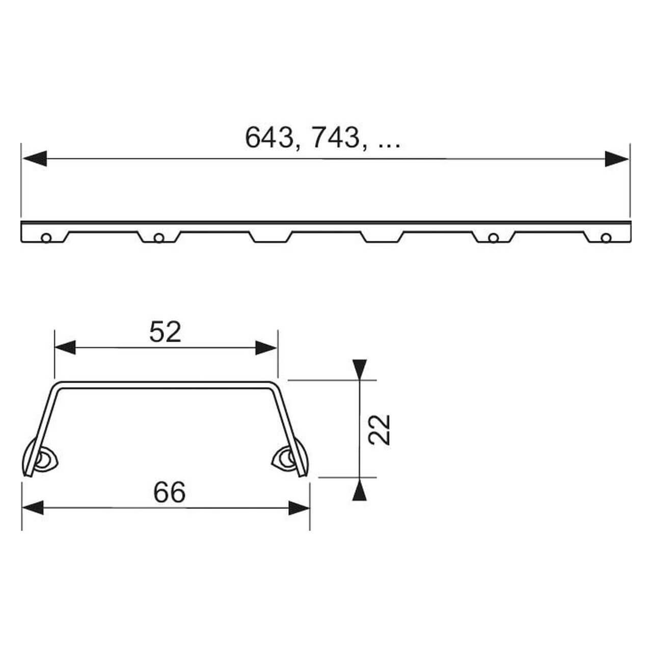Tece Designrost Steel II 800 mm Edelstahl gebürstet