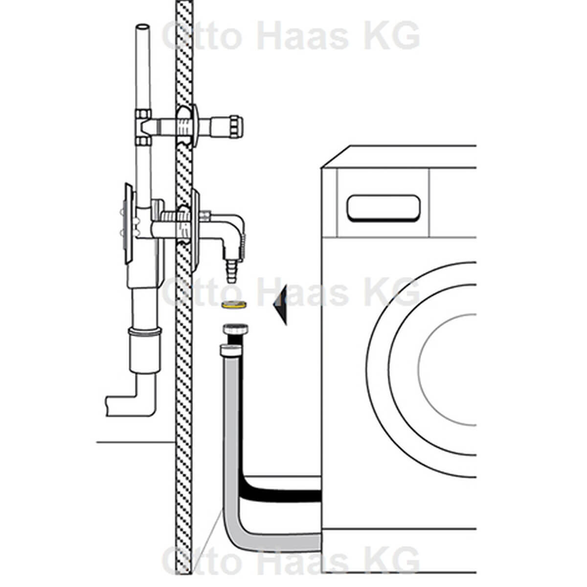 Haas Anschlussdichtung 12 x 23 x 3 mm 1/2" für Waschmaschine Gummi schwarz