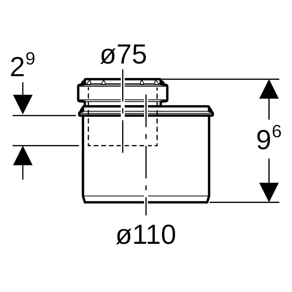 Geberit Reduktion Silent PP DN 100/70 exzentrisch kurz