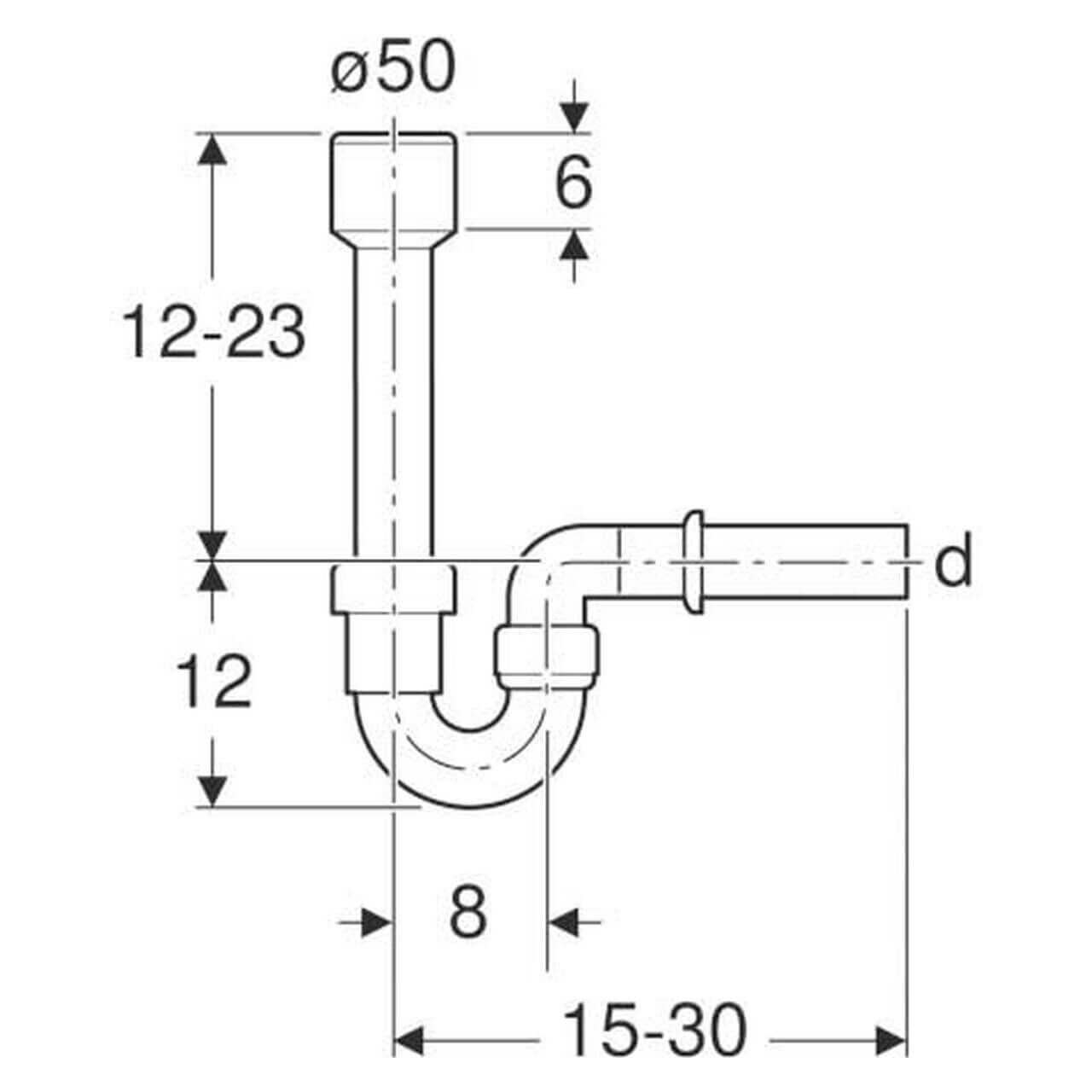 Geberit Röhrengeruchsverschluss Ø 50 mm für Ausgussbecken Weiß