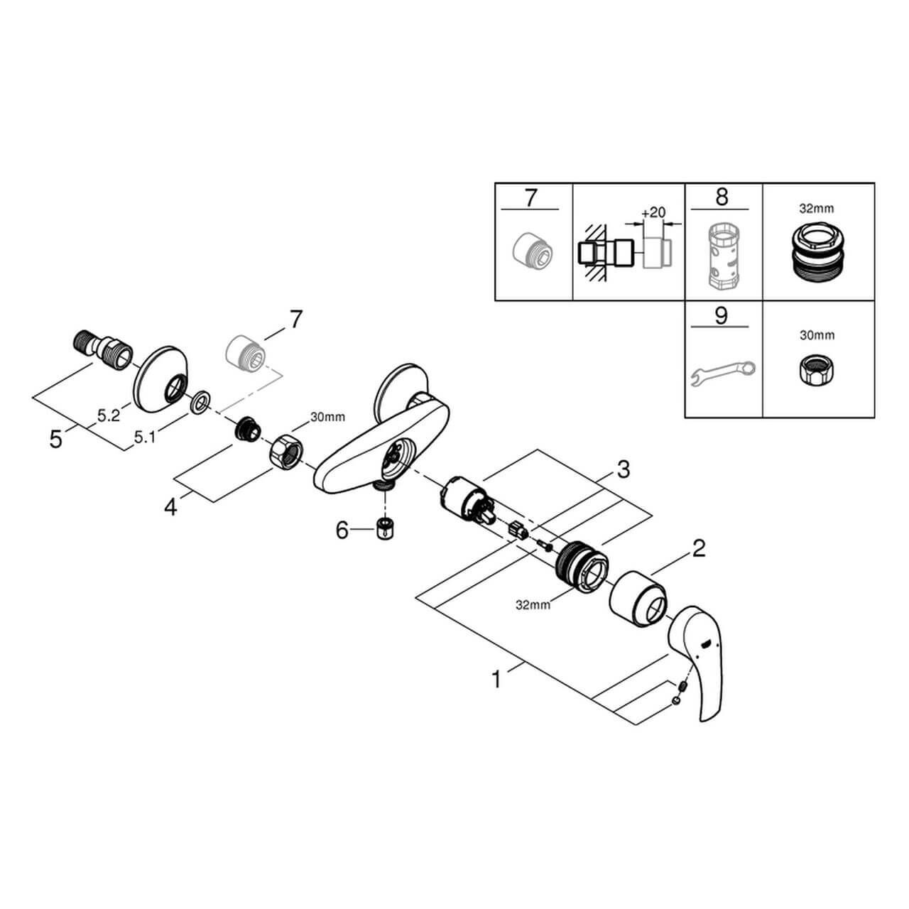 Grohe Brausemischer Eurosmart Wandmontage Chrom (33555002) – jetzt bei Meds24 Grohe Brausemischer Eurosmart Wandmontage Chrom (33555002)