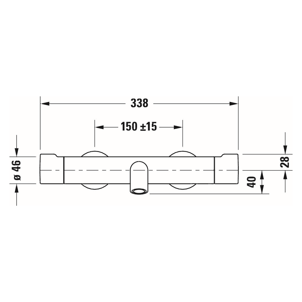 Duravit Wannenthermostat C.1 AP Chrom mit Umstellventil