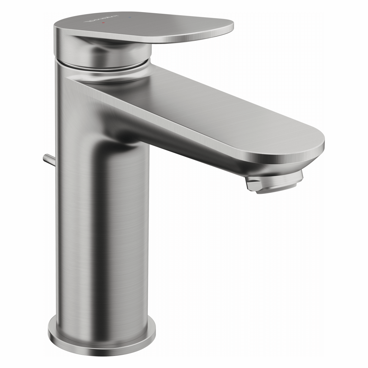Duravit Waschtischarmatur M Wave Edelstahl gebürstet 122 mm mit Zugstangen-Ablaufgarnitur (WA1020001070)