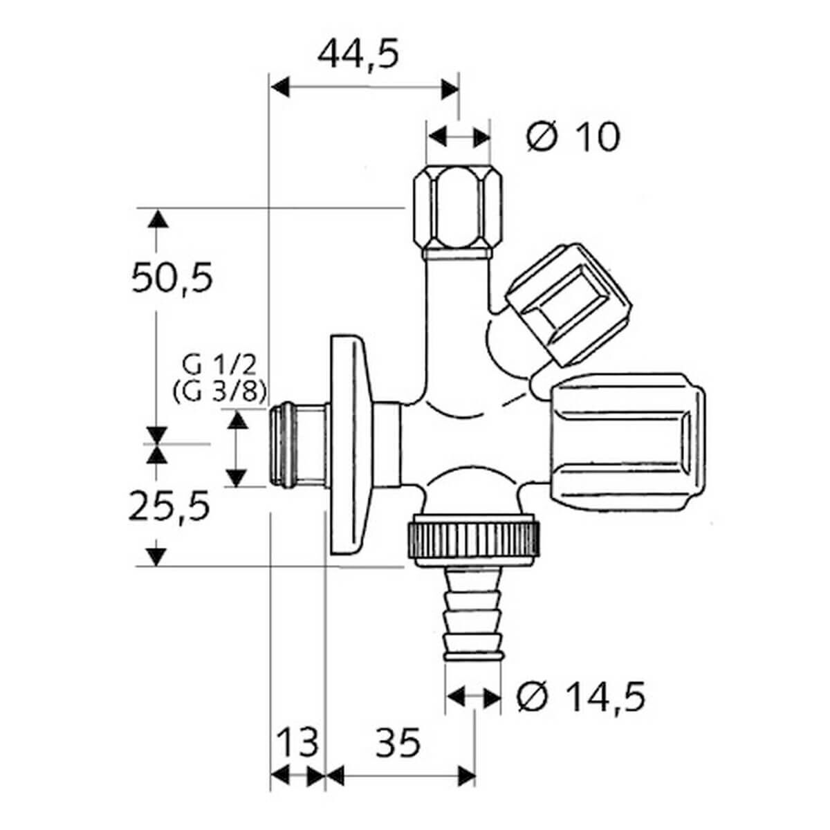 Schell Kombinations-Eckventil COMFORT chrom