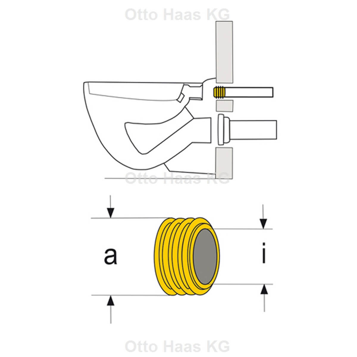 Haas Gummi-Spülrohrverbinder 41 x 60 x 22 mm schwarz