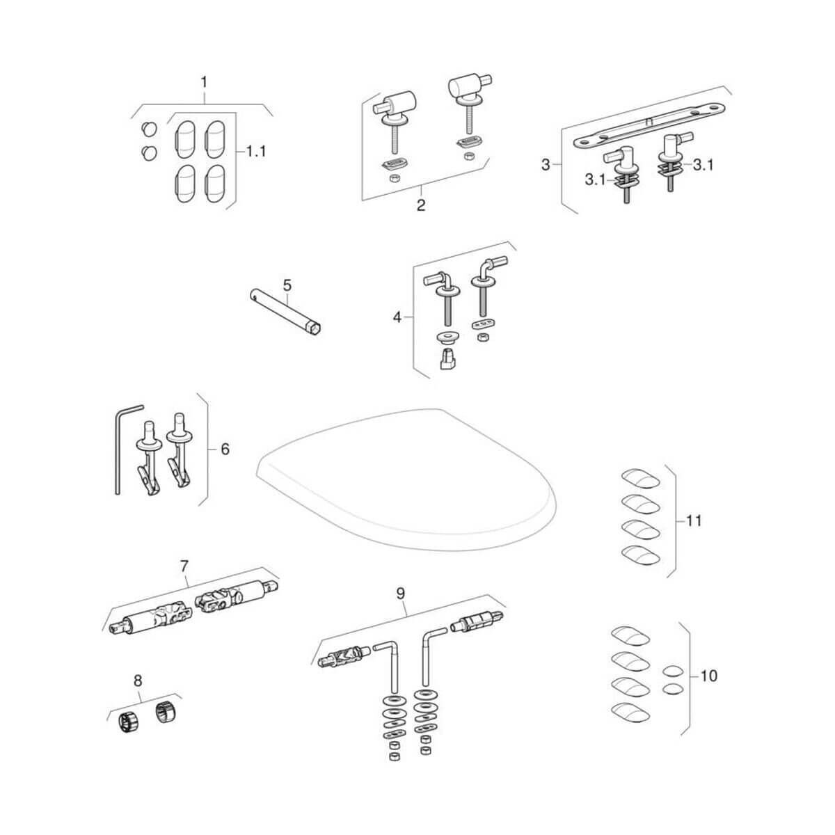 Geberit Wand-Tiefspül-WC Renova Set mit WC-Sitz weiß