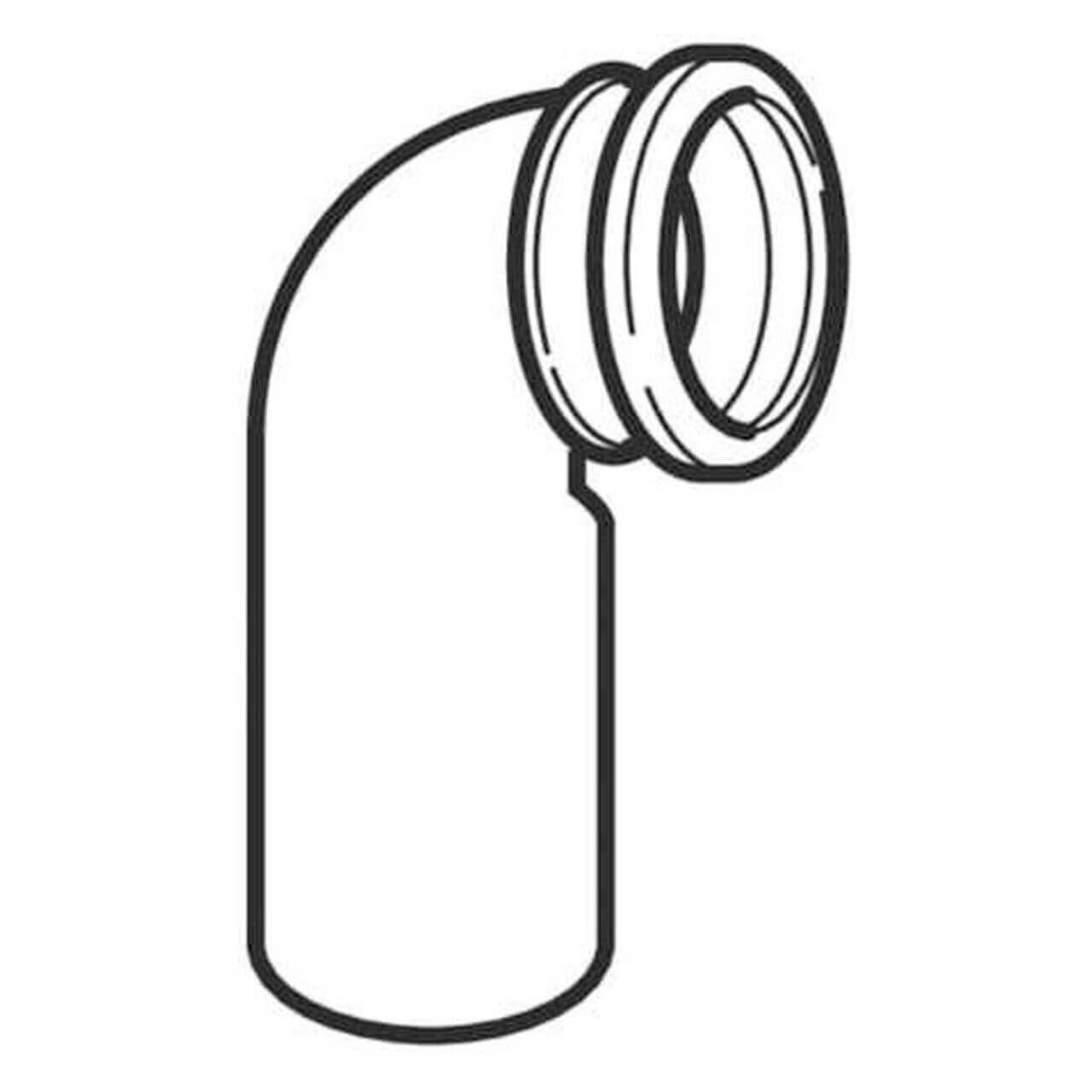 Geberit Anschlussbogen PE DN 100/90 90° PE-HD für Wand-WC