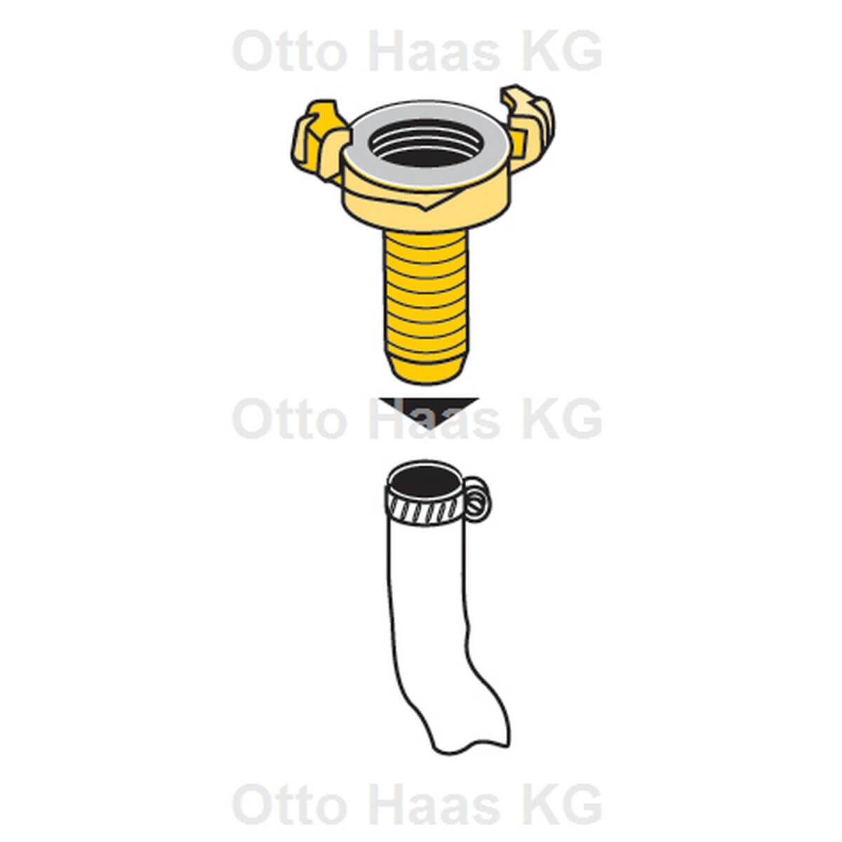 Haas Schnellkupplung-Schlauchstück 1 1/4" messing poliert
